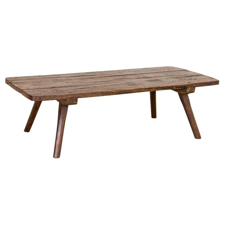 Antique Primitive 3 Plank Dark Wood Coffee Table With Splay Legs At 1stdibs - Dark Wood Plank Coffee Table Antique Primitive 3 Plank Dark Wood Coffee Table With Splay Legs At 1stdibs - Dark Wood Plank Coffee Table