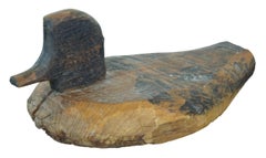 Antique Primitive Abstract Pine Mallard Drake Duck Decoy Sculpture Figurine 11"