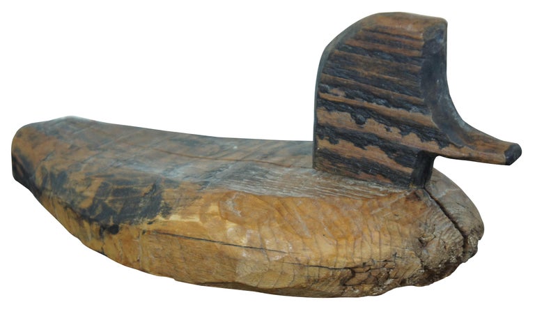 Antique Primitive Abstract Pine Mallard Drake Duck Decoy Sculpture ...