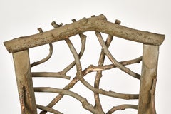 Antique Adirondack-Style Wood Branch & Twig Armchair