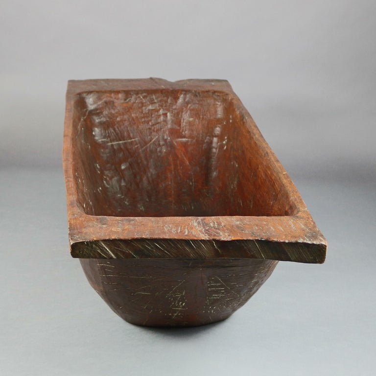 Antique Primitive Americana Hand Carved Wooden Dough Bowl Circa Antique Primitive Americana Hand Carved Wooden Dough Bowl Circa 1840 For 5