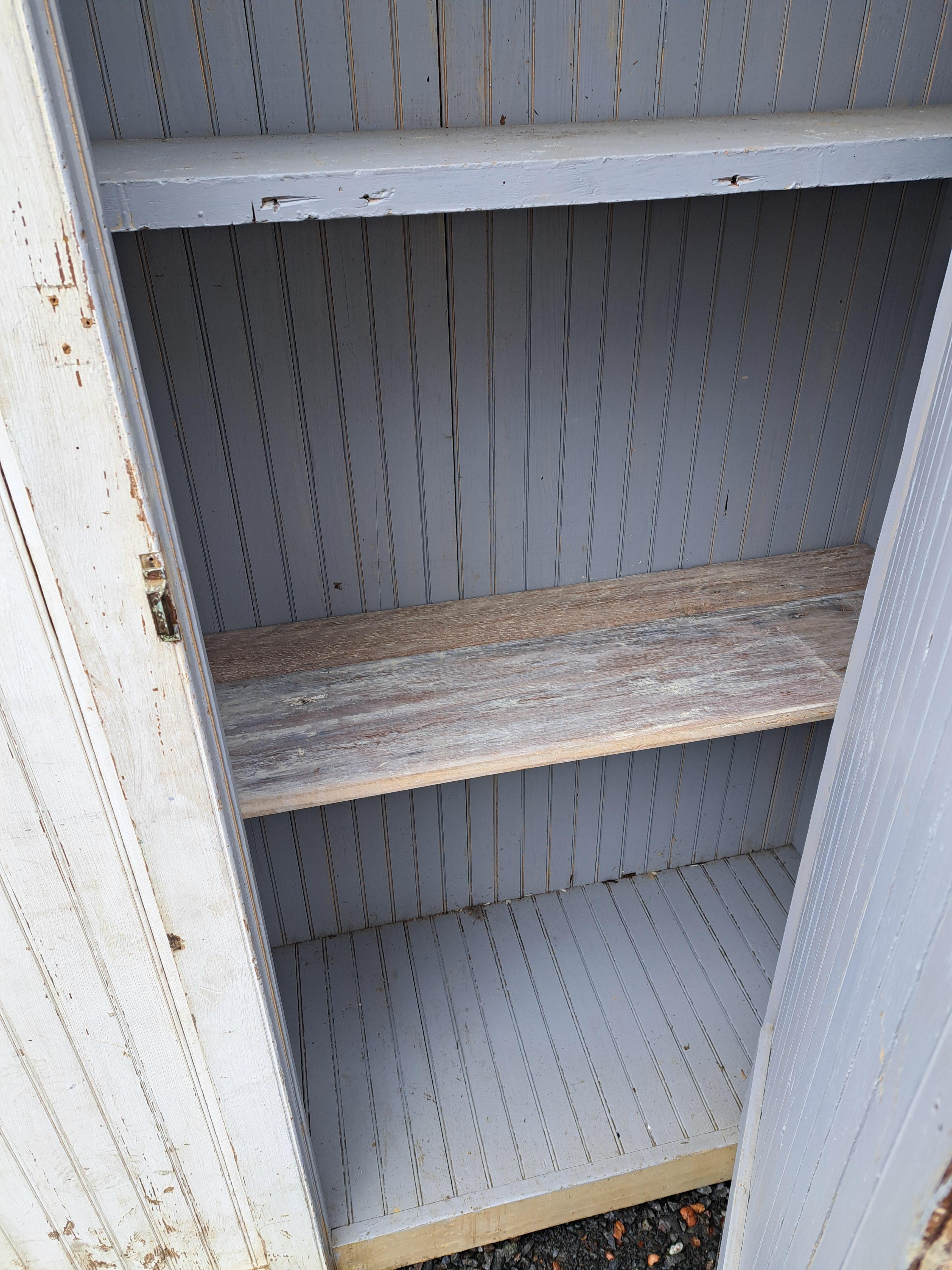 Antique Primitive Beadboard Cupboard Wainscot Cabinet For Sale 4