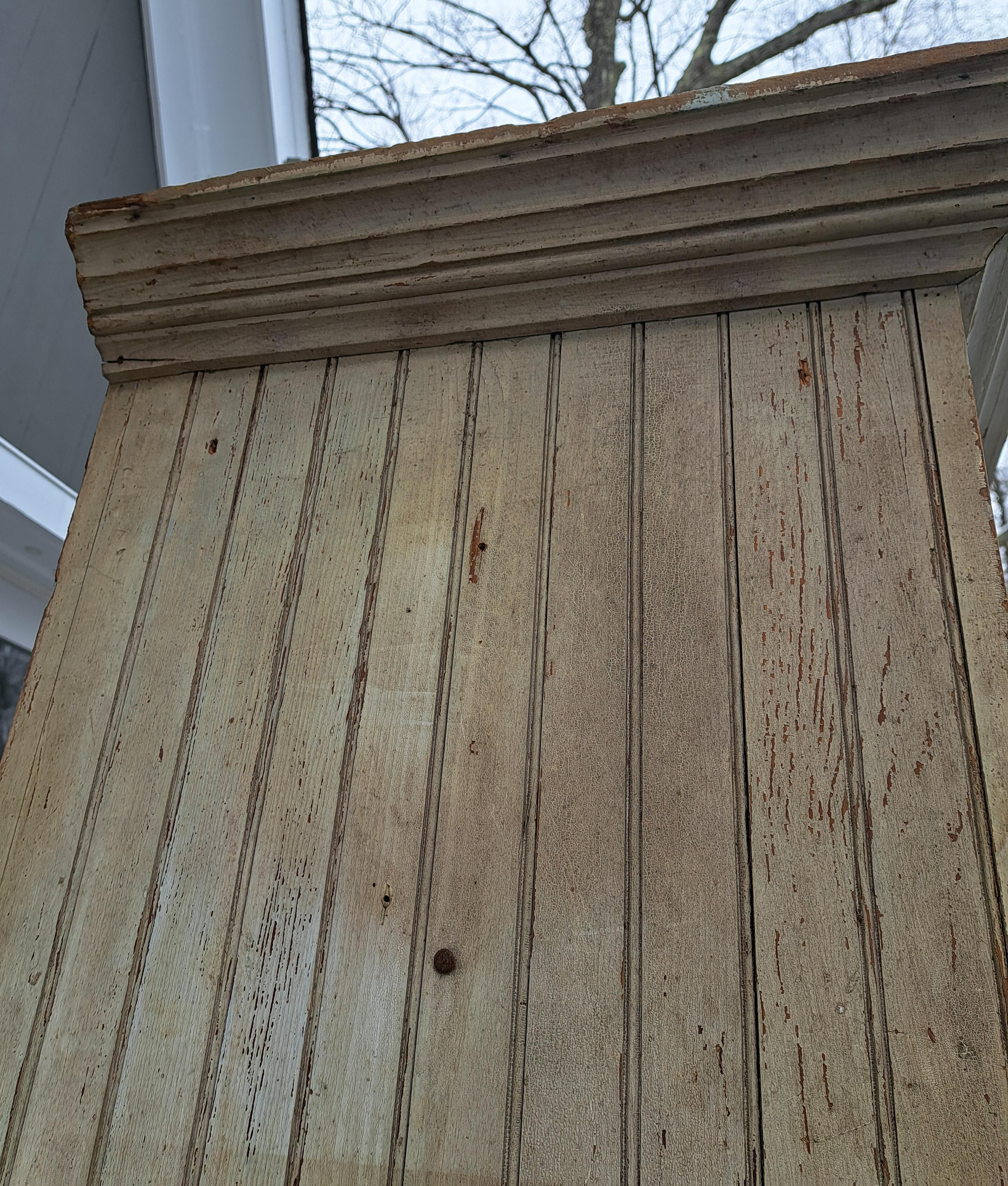 Victorian Antique Primitive Beadboard Cupboard Wainscot Cabinet For Sale