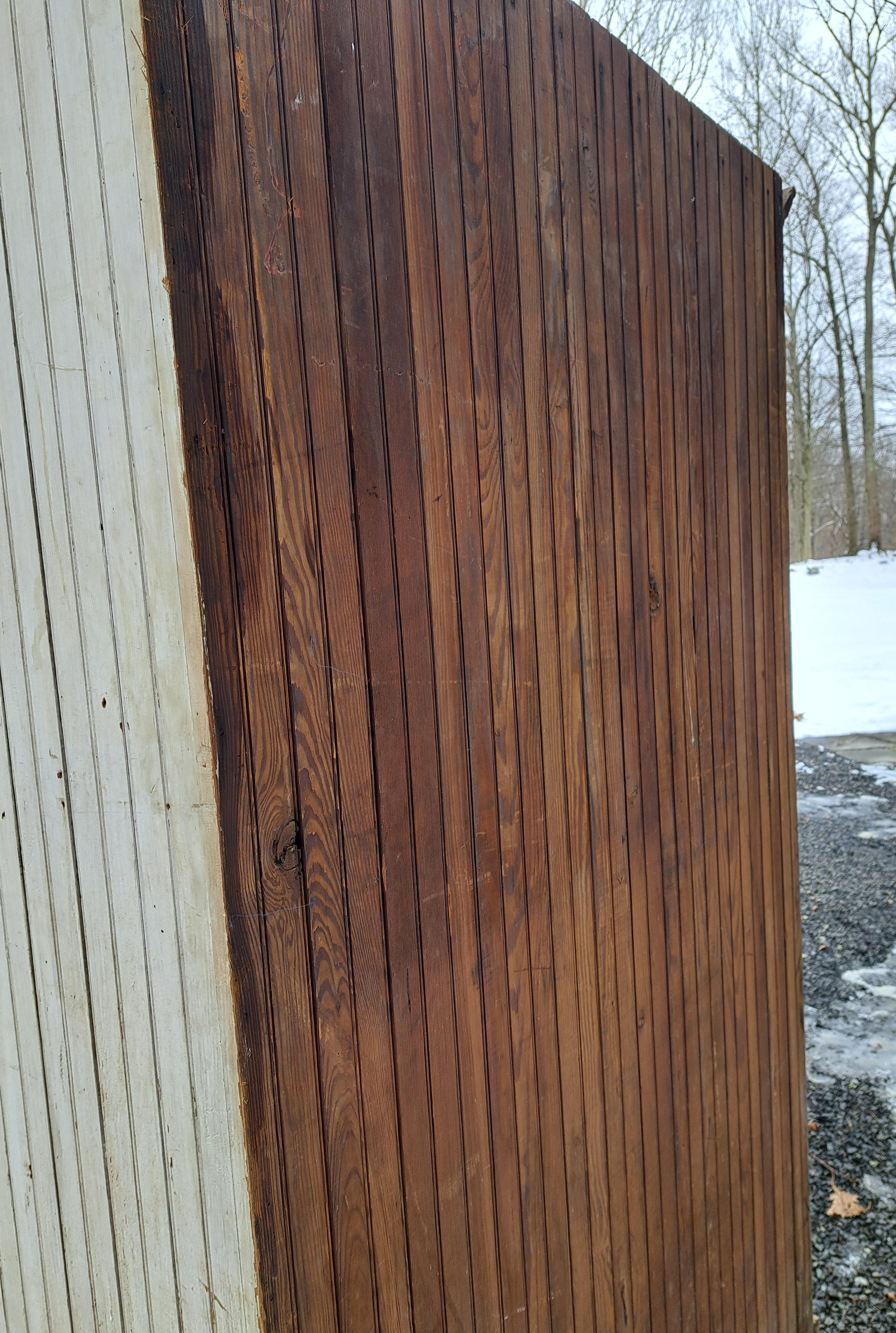 American Antique Primitive Beadboard Cupboard Wainscot Cabinet For Sale