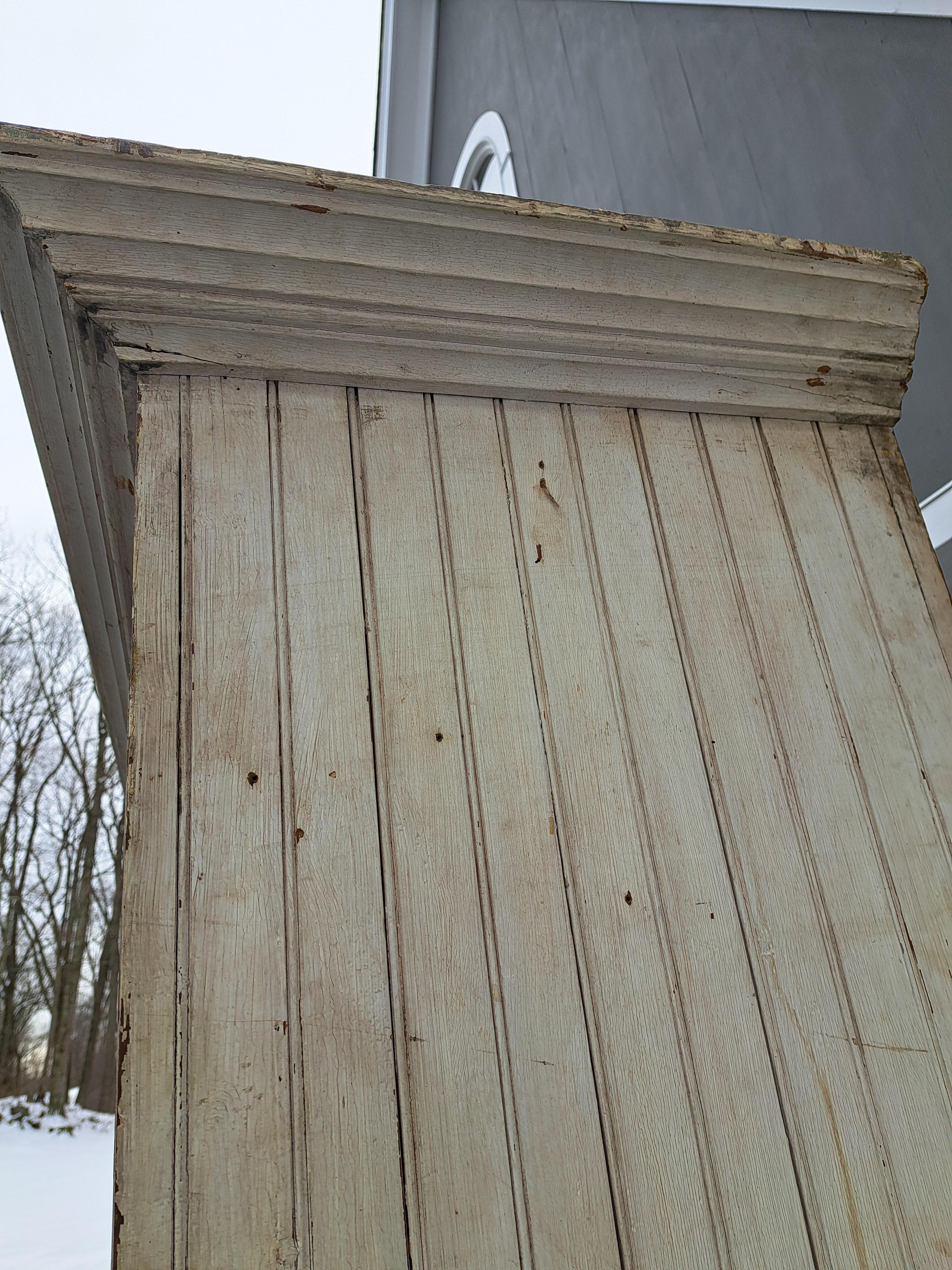 Antique Primitive Beadboard Cupboard Wainscot Cabinet For Sale 1