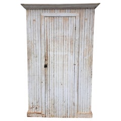 Antique Primitive Beadboard Cupboard Wainscot Cabinet