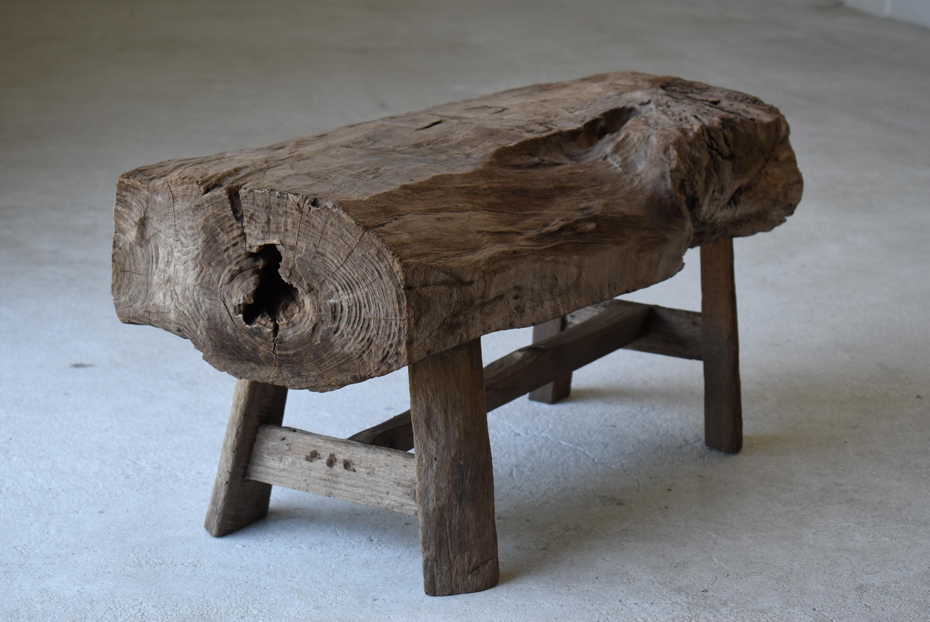 Antique Primitive Bench 1860s-1900s / Wood Chair Stool Wabi Sabi 7