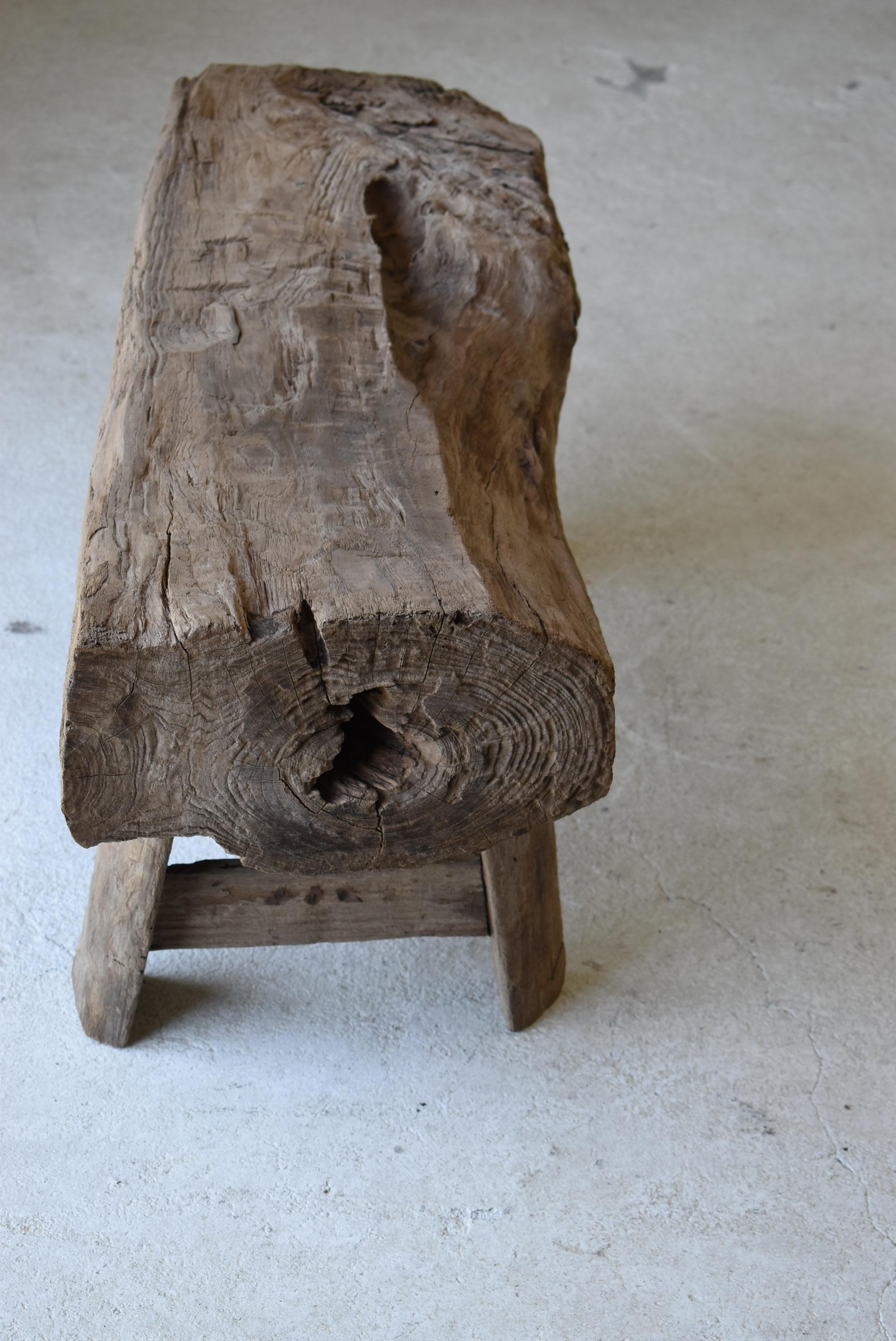 Antique Primitive Bench 1860s-1900s / Wood Chair Stool Wabi Sabi 10