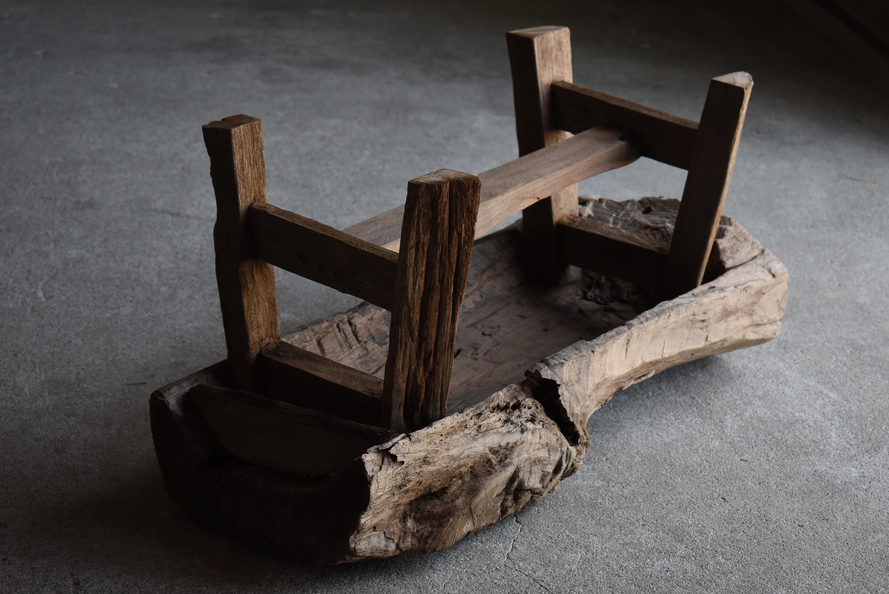 Antique Primitive Bench 1860s-1900s / Wood Chair Stool Wabi Sabi 11