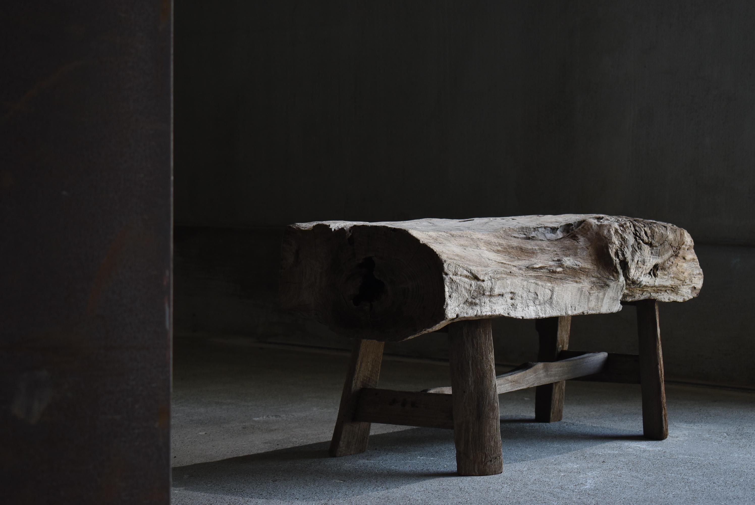 Antique Primitive Bench 1860s-1900s / Wood Chair Stool Wabi Sabi 13
