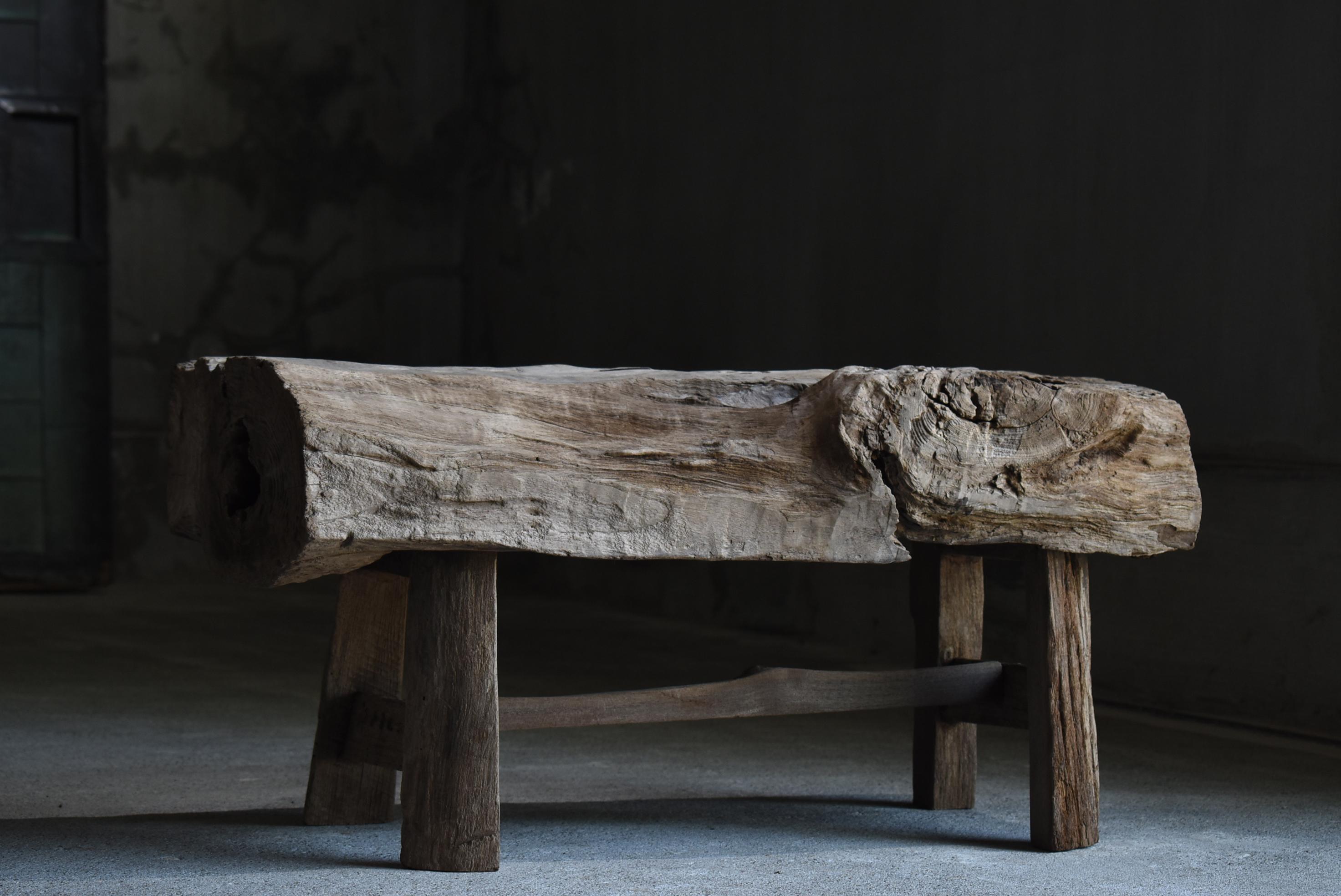 Unknown Antique Primitive Bench 1860s-1900s / Wood Chair Stool Wabi Sabi