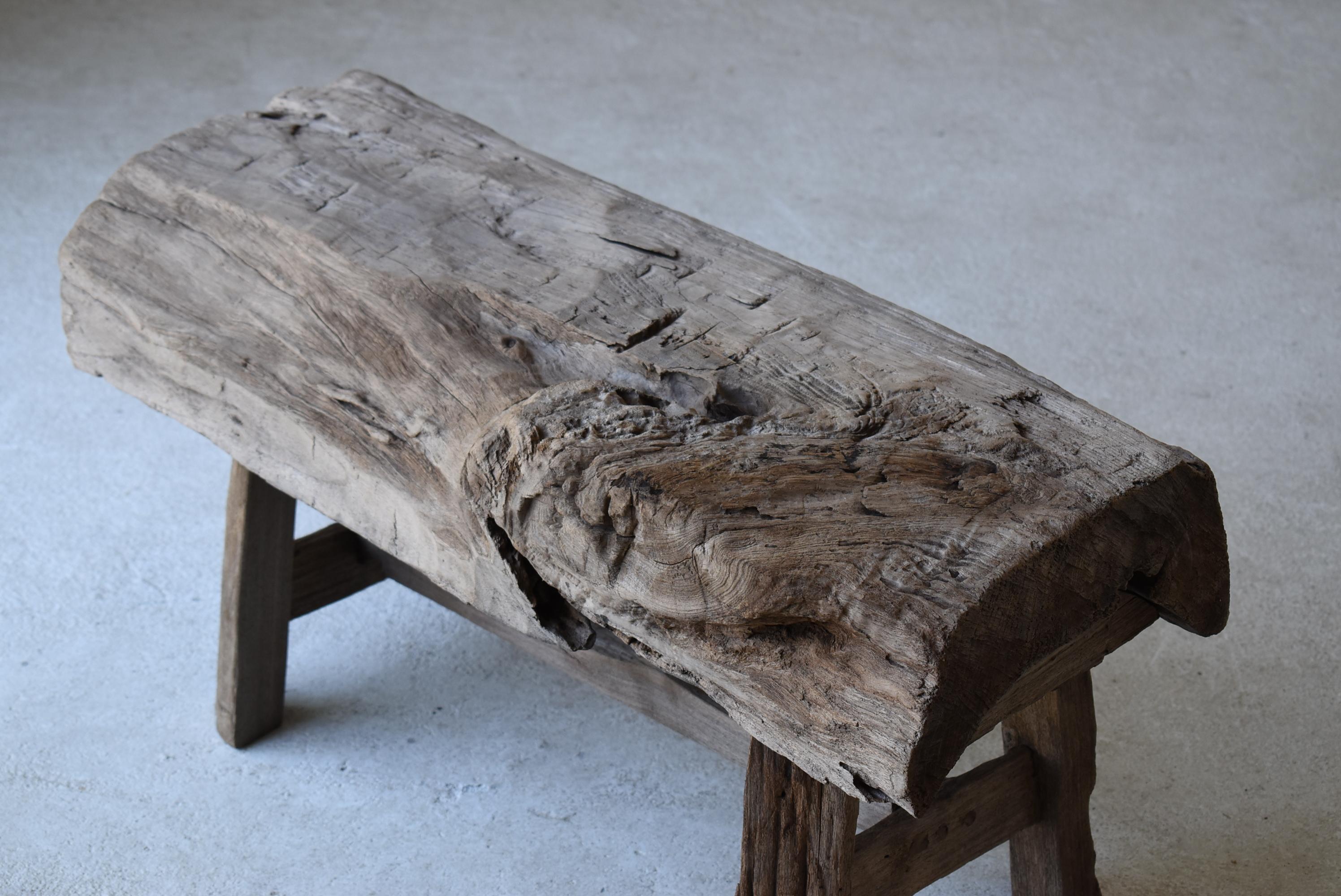 20th Century Antique Primitive Bench 1860s-1900s / Wood Chair Stool Wabi Sabi