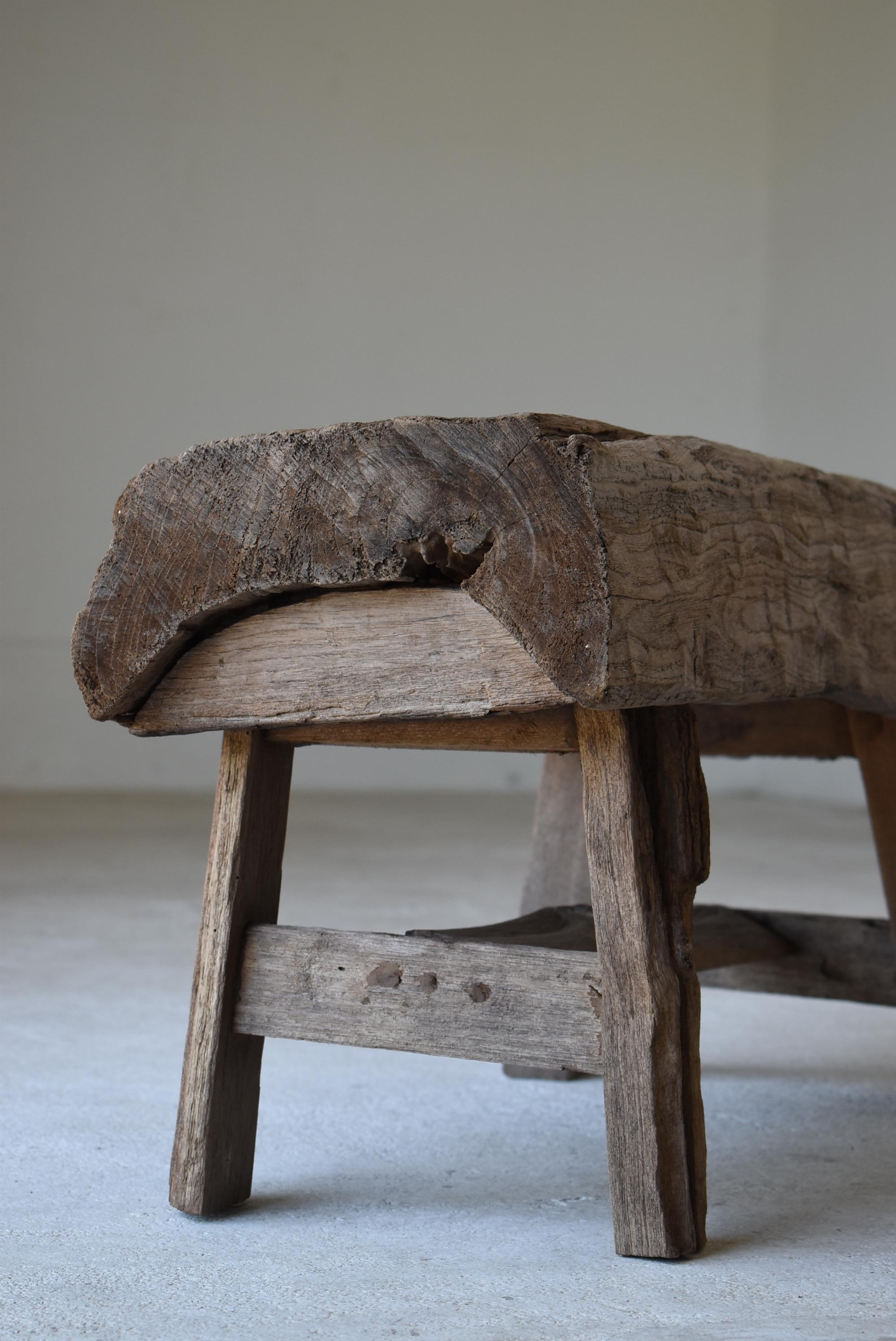 Antique Primitive Bench 1860s-1900s / Wood Chair Stool Wabi Sabi 2