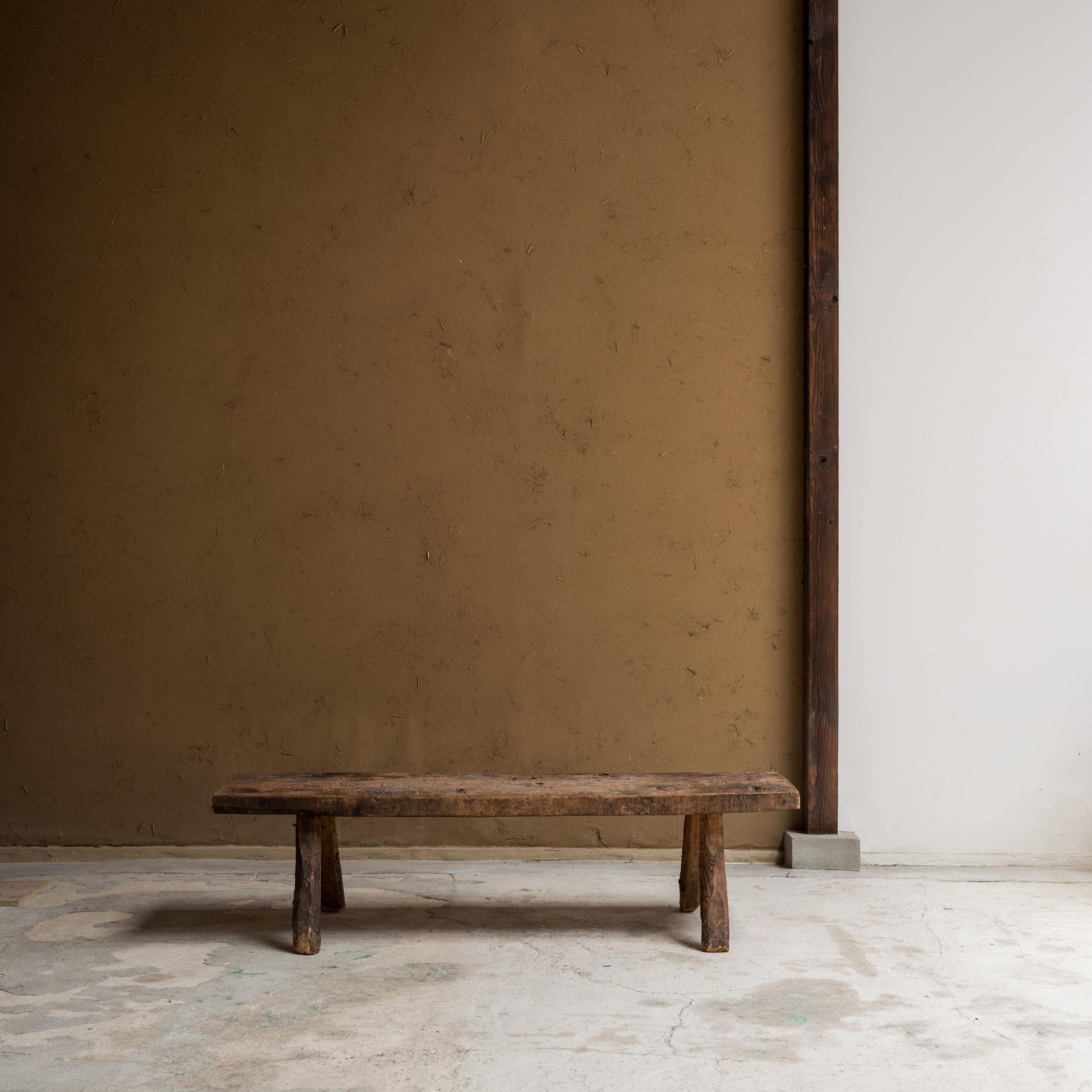 Italian Antique Primitive Bench,  Italy, Mid-19th Century For Sale