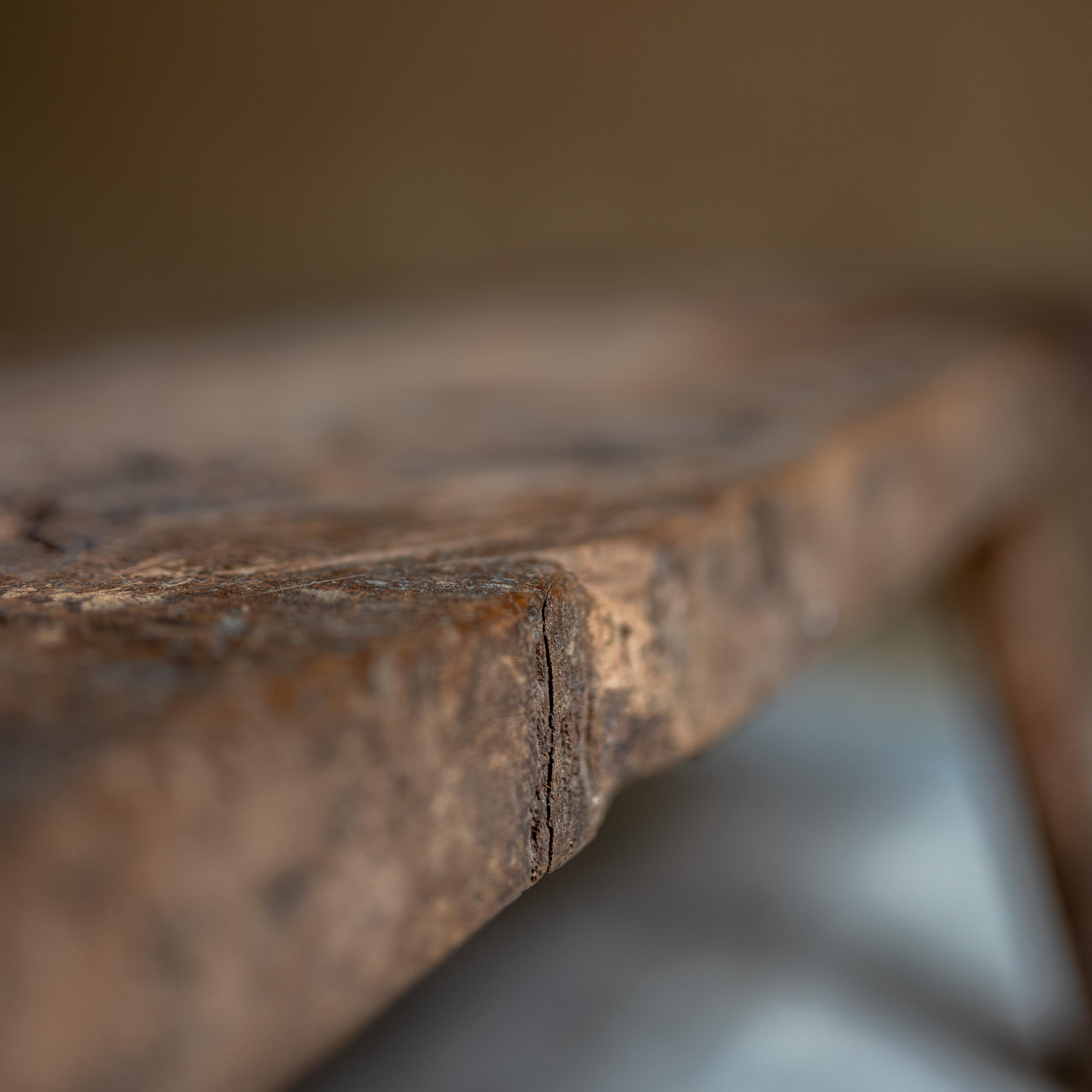 Wood Antique Primitive Bench,  Italy, Mid-19th Century For Sale
