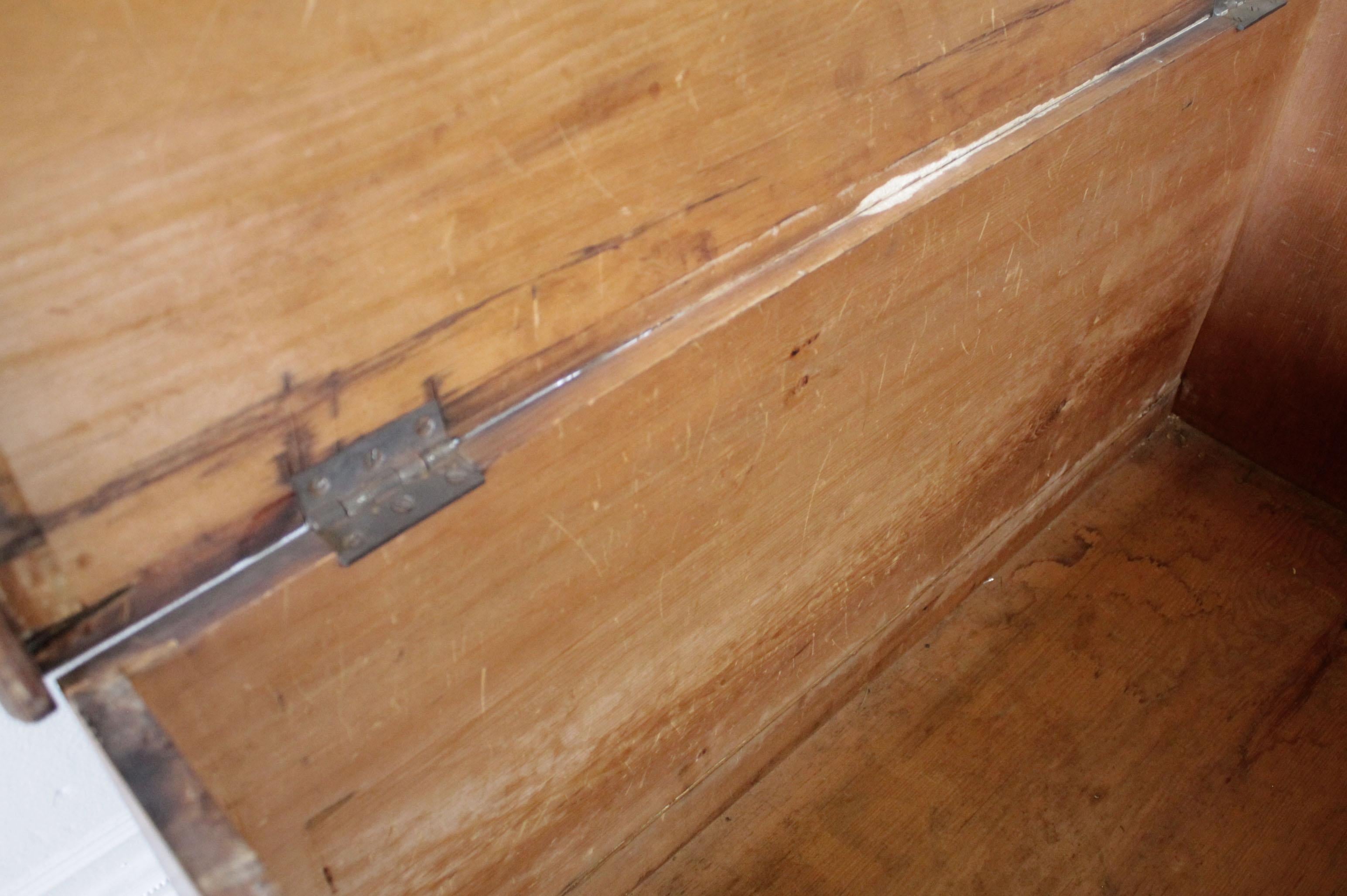 Antique Primitive Blanket Chest or Commode 8