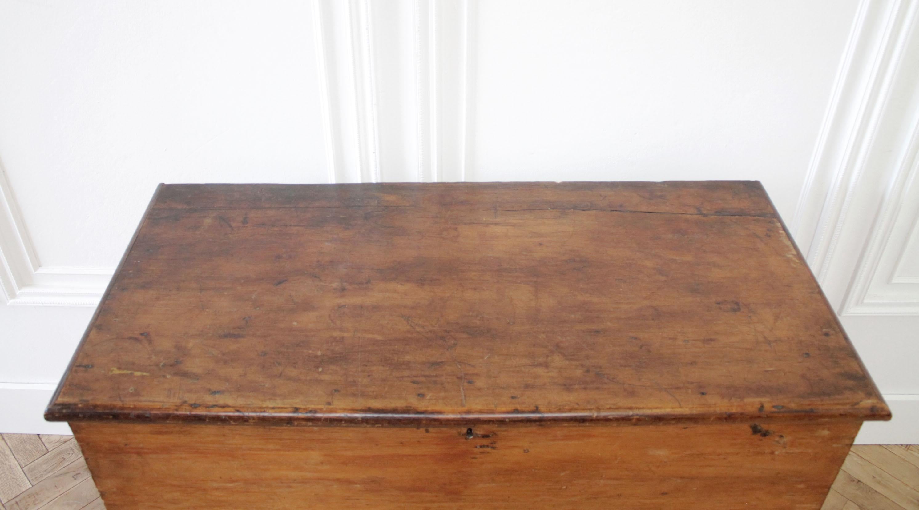 Antique Primitive Blanket Chest or Commode 11
