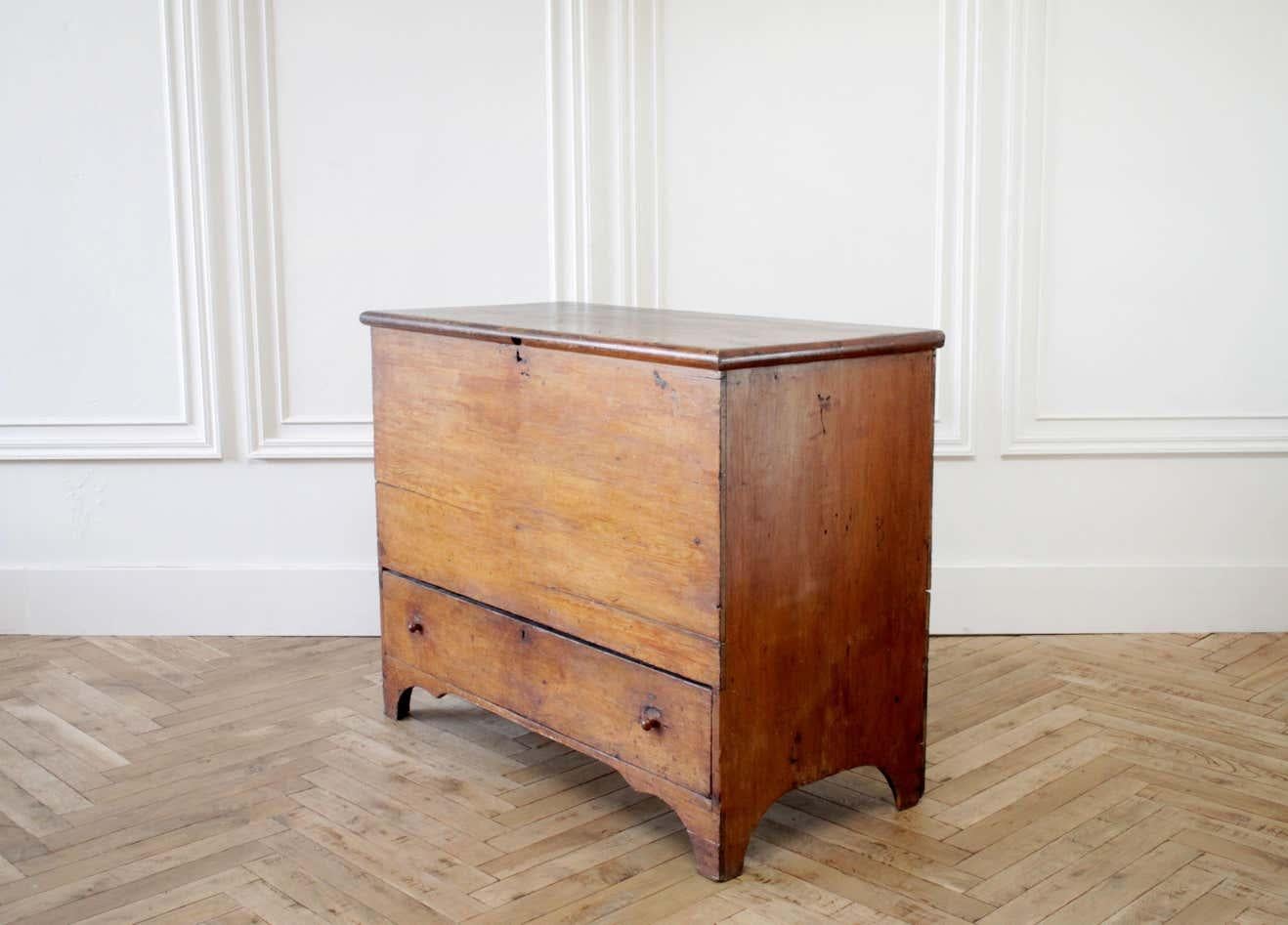 20th Century Antique Primitive Blanket Chest or Commode For Sale