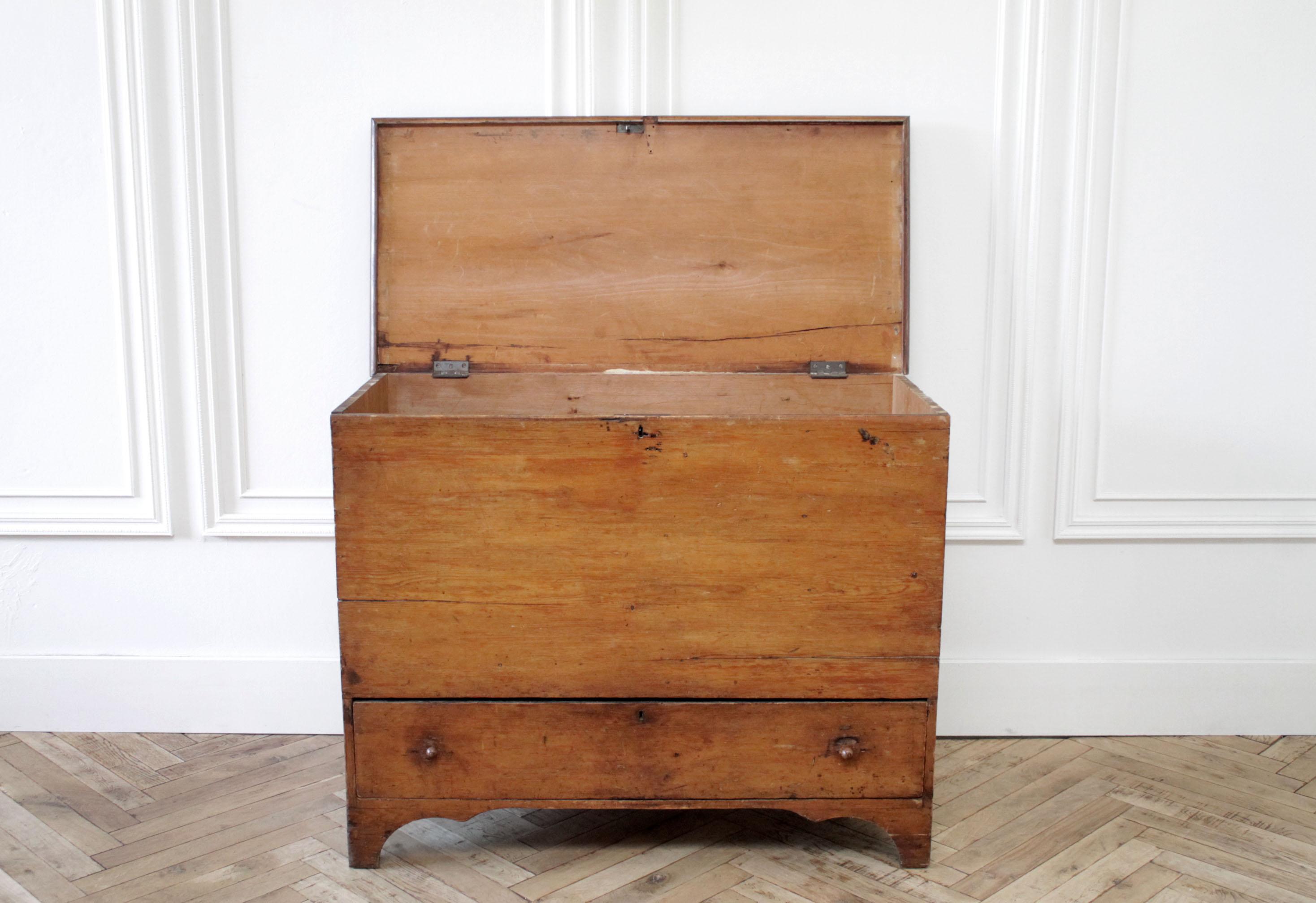 Wood Antique Primitive Blanket Chest or Commode
