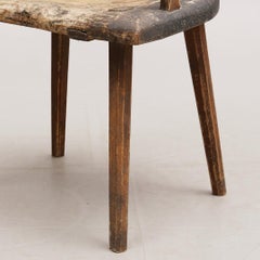 Chaise primitive ancienne, 18ème siècle, Suède, vers le début des années 1700, belle patine