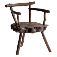 Antiker primitiver Stuhl 1900er Jahre / Beistellstuhl Wabi Sabi, Wabi Sabi