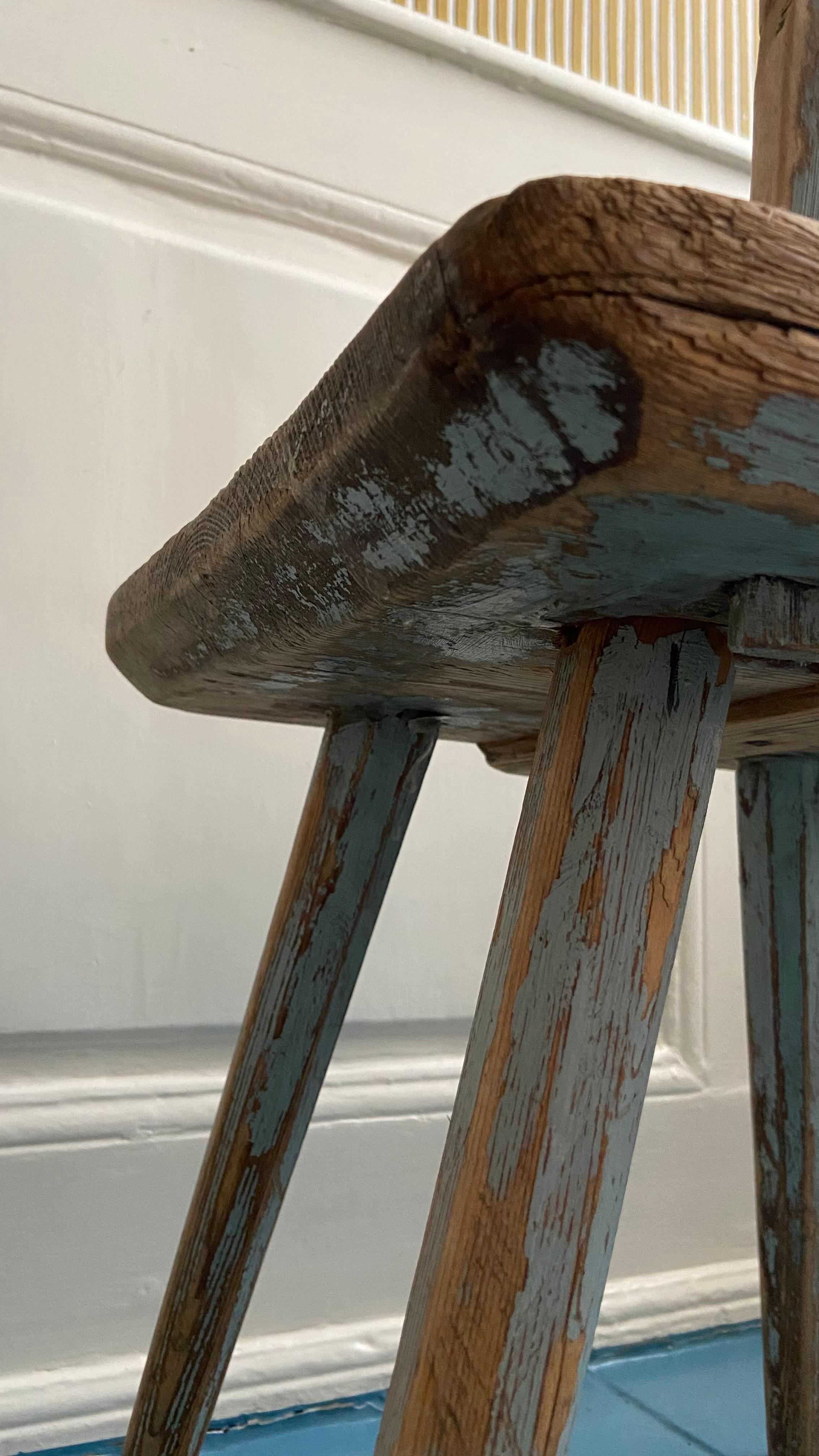 Antique Primitive Children's Chair in Wood from Dalarna, Sweden, 1820's 4