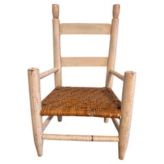 Antique Primitive Child’s Ladder Back Splint Weave Chair