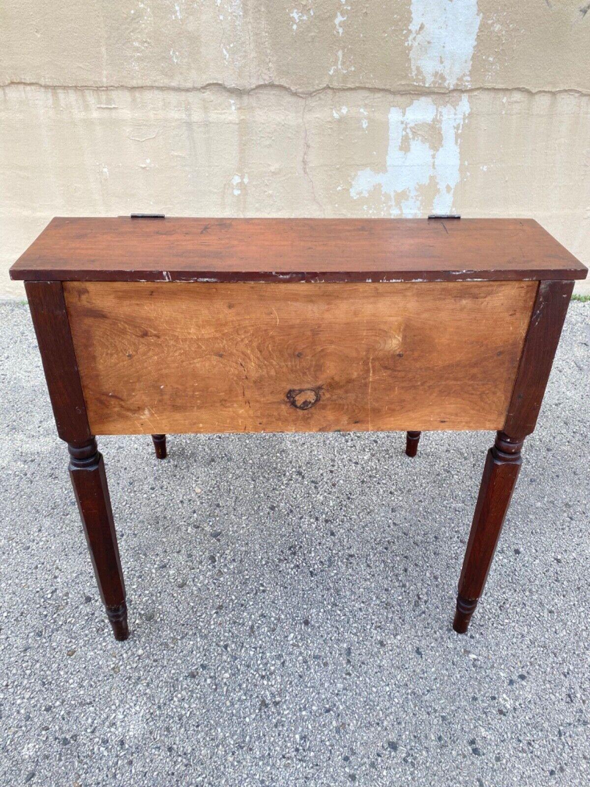 Antique Primitive Colonial Cherry Walnut Tall Schoolmasters Desk Stand Table For Sale 5