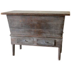 Antique Primitive Country Dough Bin Server Table