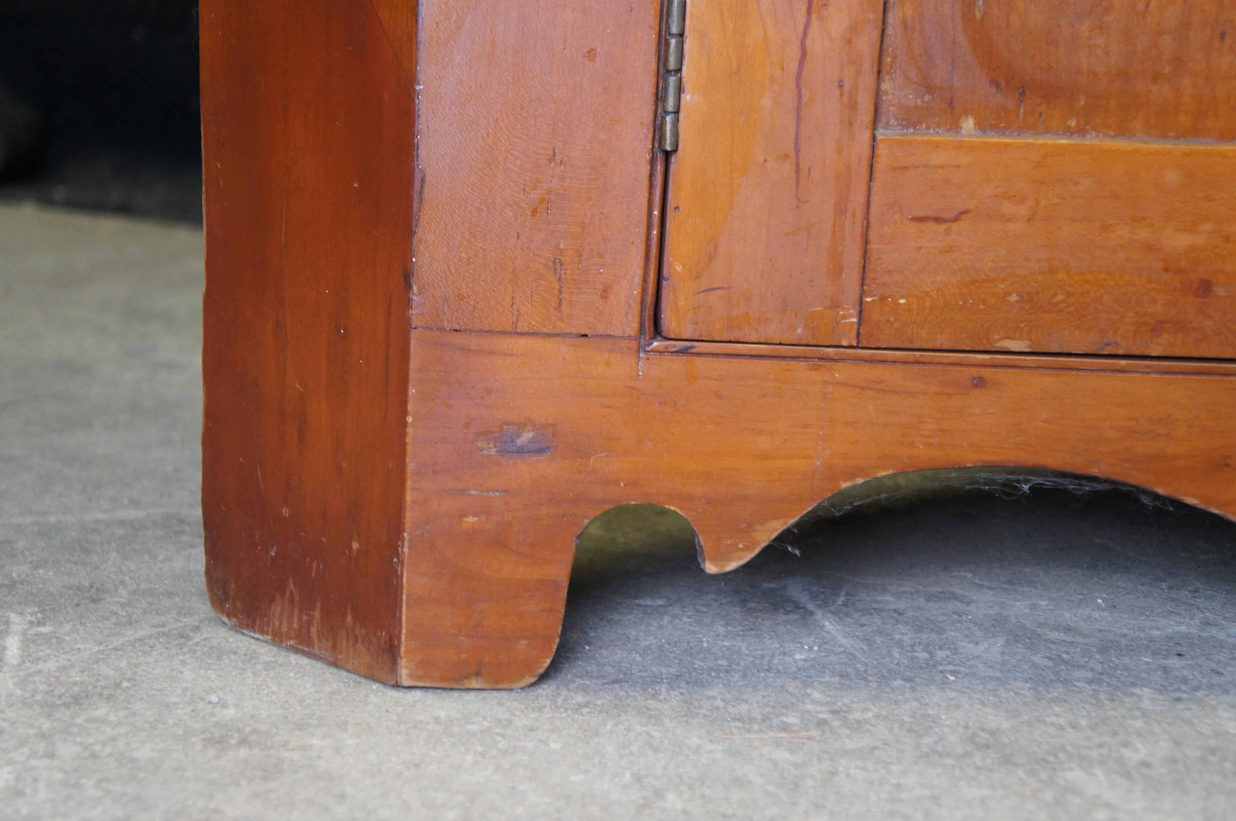 Antique Country Farmhouse Cherry Corner Cabinet Cupboard 81