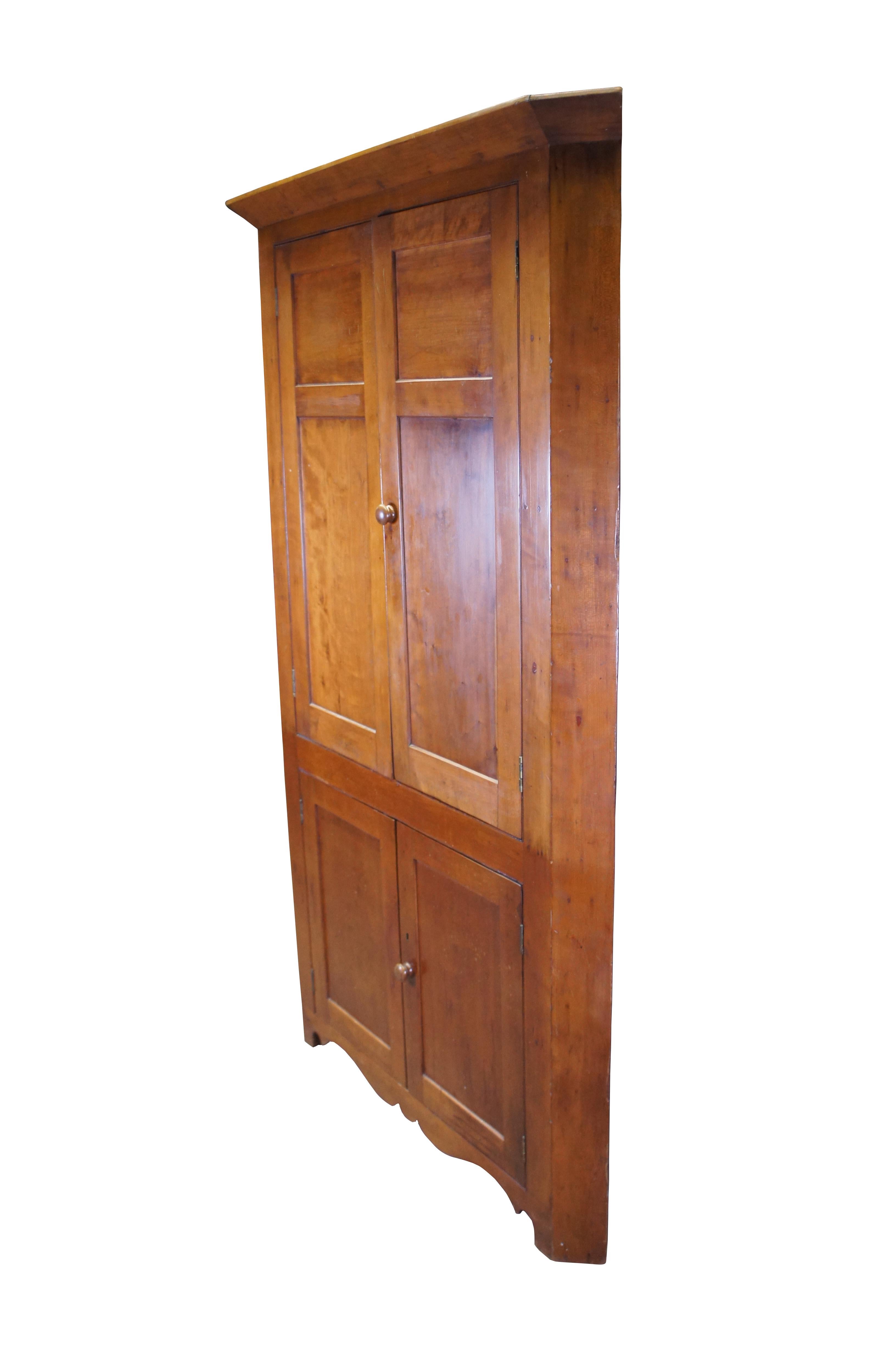 Antique Country Farmhouse Cherry Corner Cabinet Cupboard 81