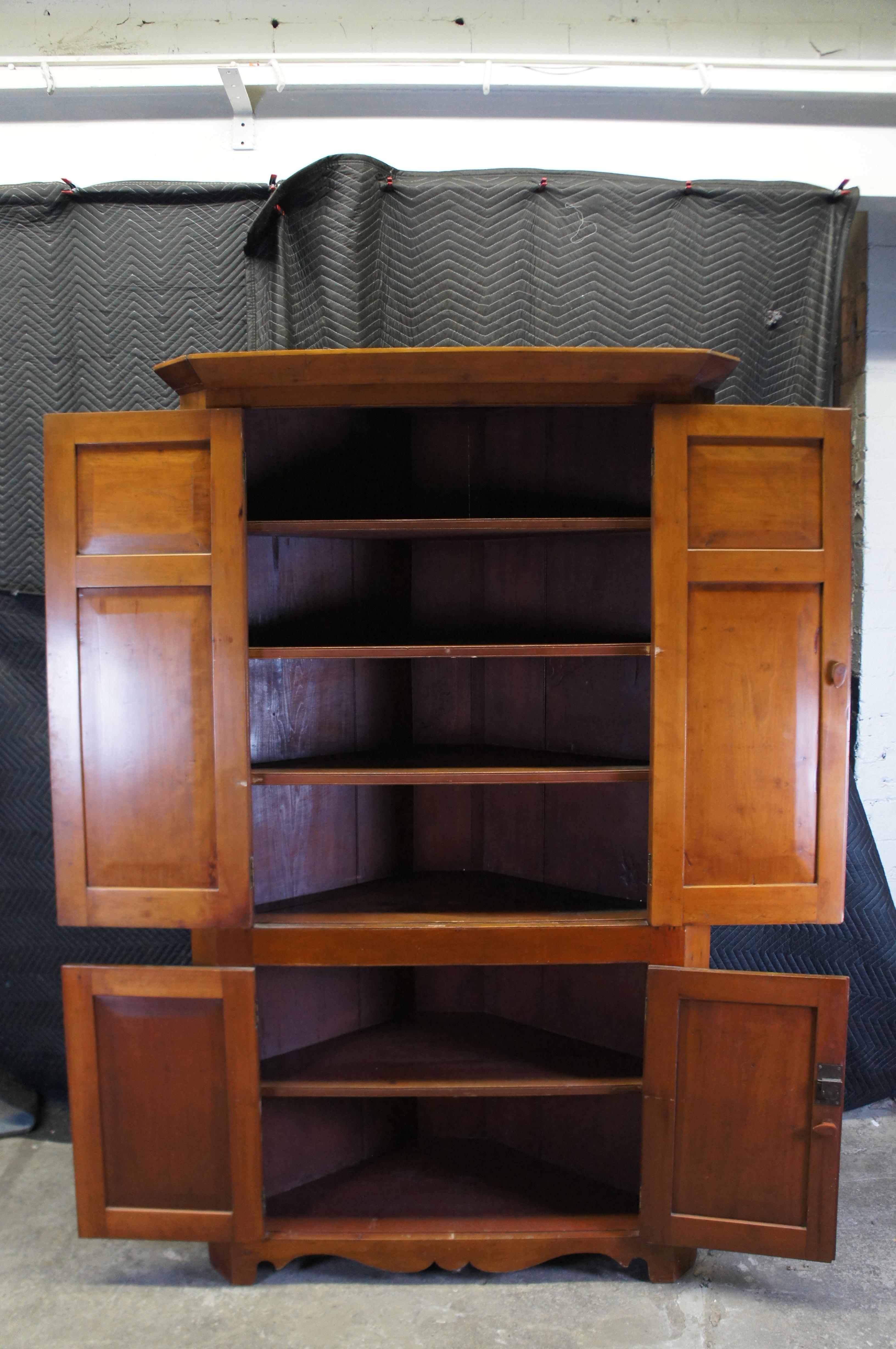 Antique Country Farmhouse Cherry Corner Cabinet Cupboard 81