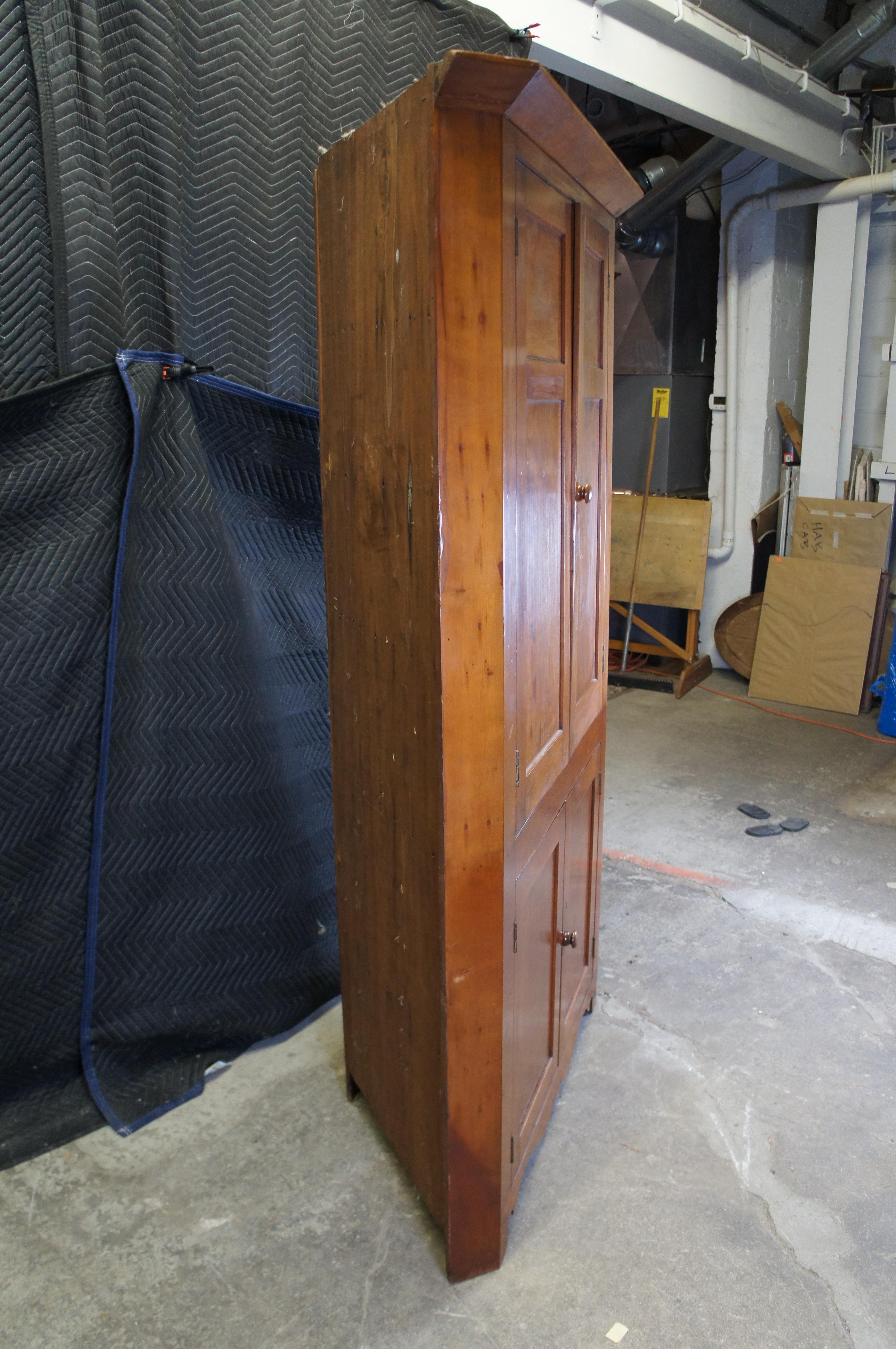 Antique Country Farmhouse Cherry Corner Cabinet Cupboard 81