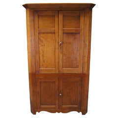 Antique Country Farmhouse Cherry Corner Cabinet Cupboard 81"