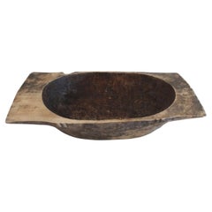 Antique primitive dough bowl, French