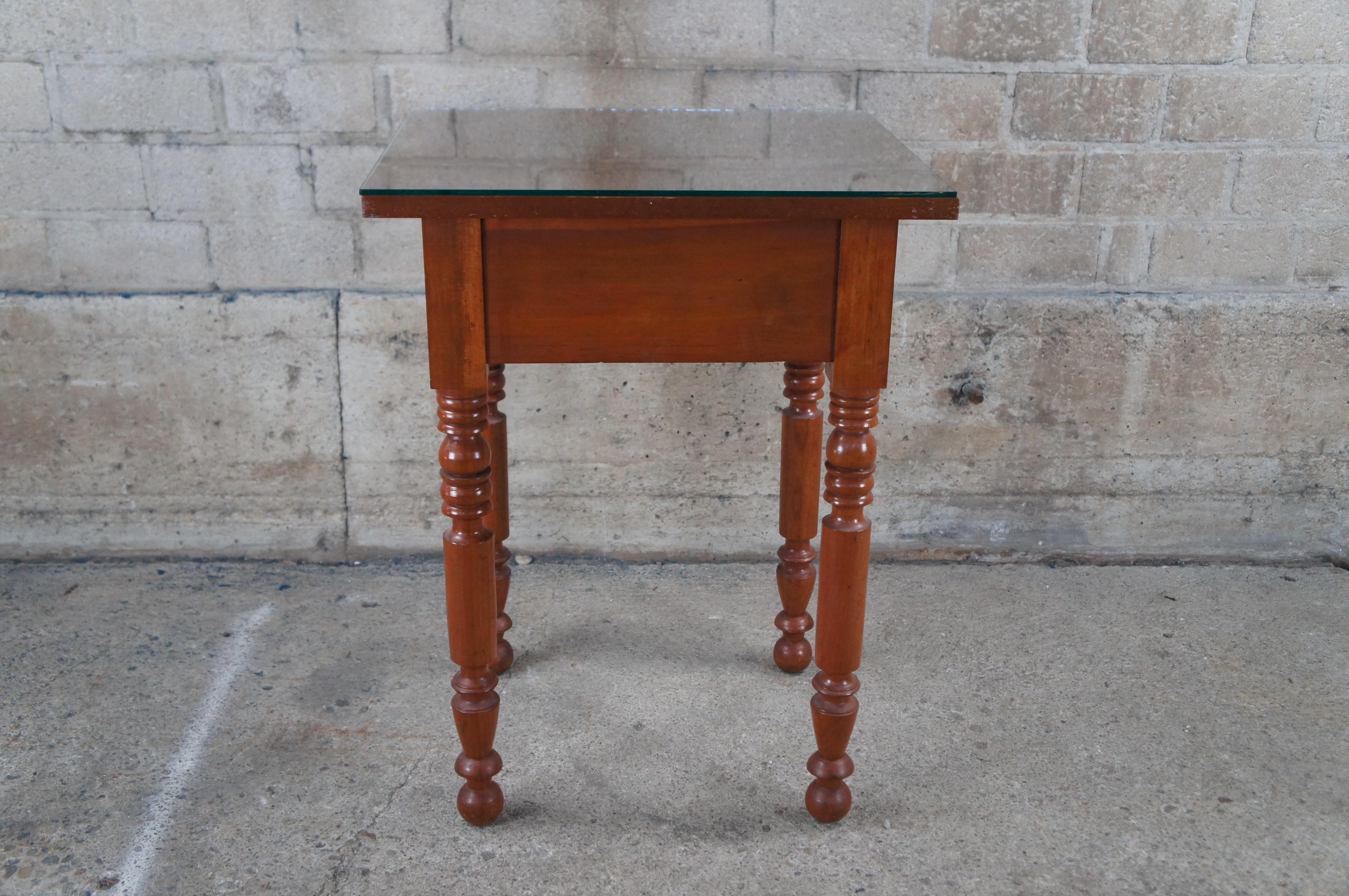 Antique Primitive Early American Cherry Side Accent Table Nightstand 30
