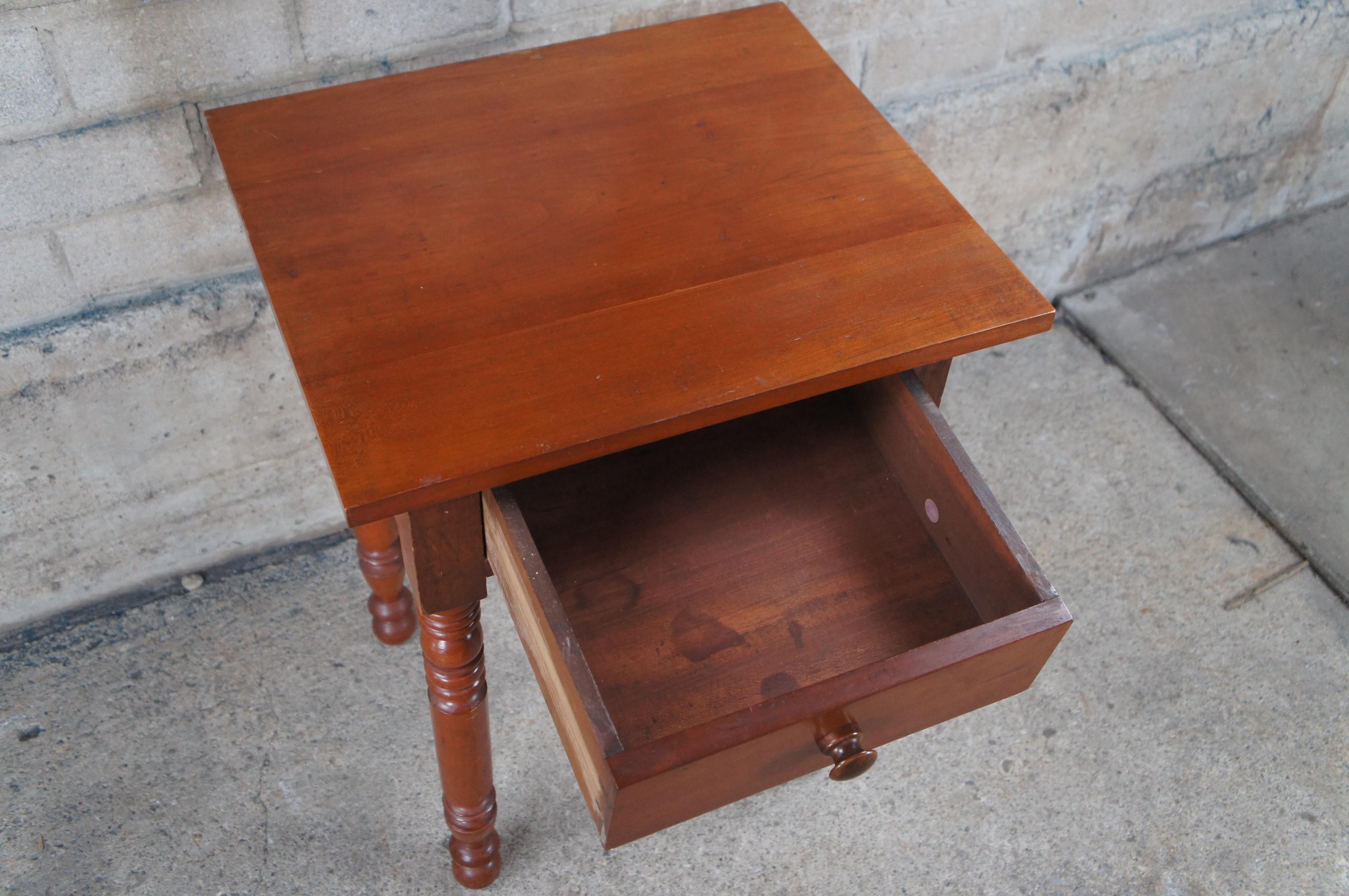 Antique Primitive Early American Cherry Side Accent Table Nightstand 30