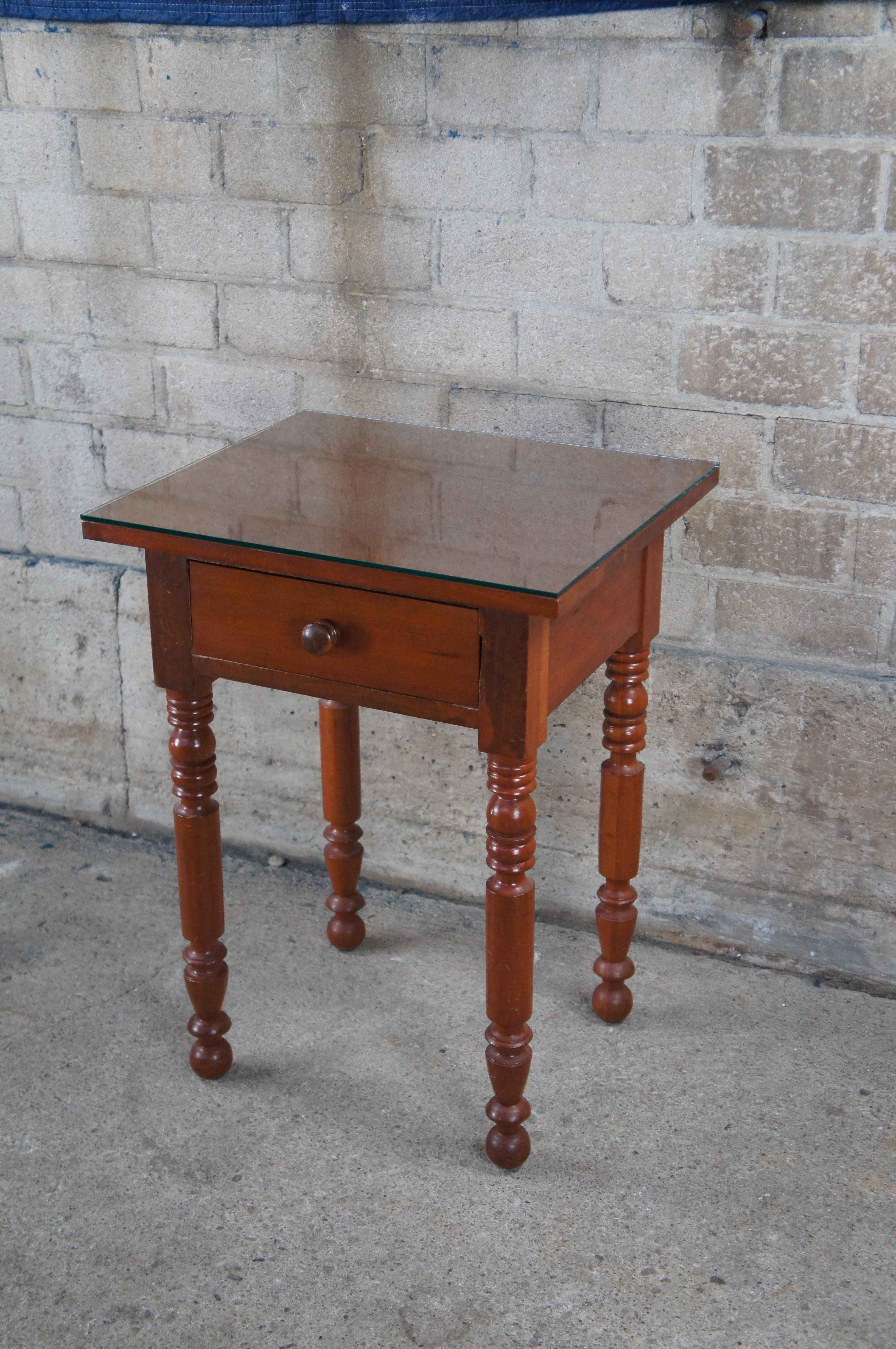 Antique Primitive Early American Cherry Side Accent Table Nightstand 30