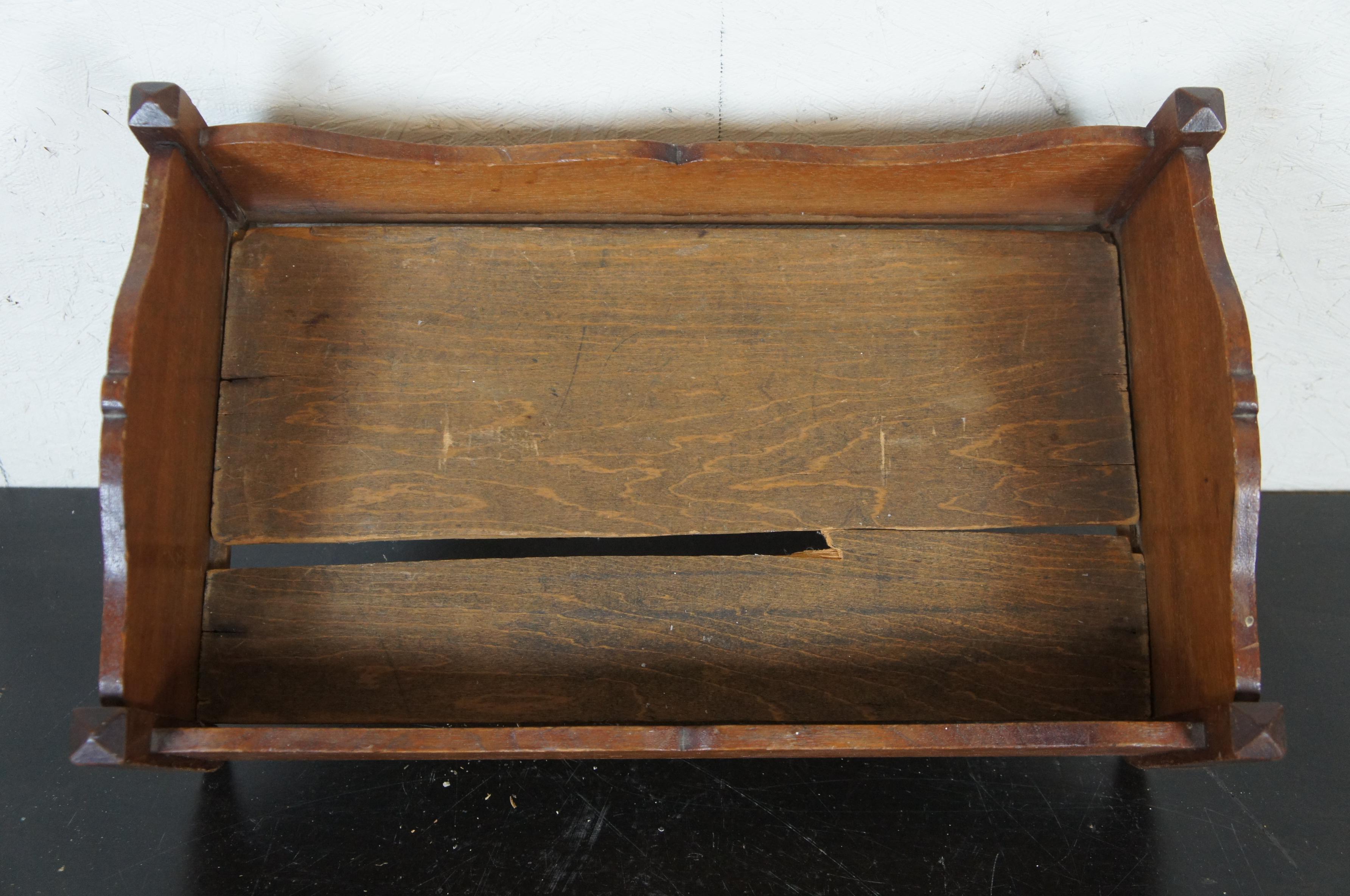 American Classical Antique Primitive Early American Miniature Salesman Sample Walnut Doll Bed