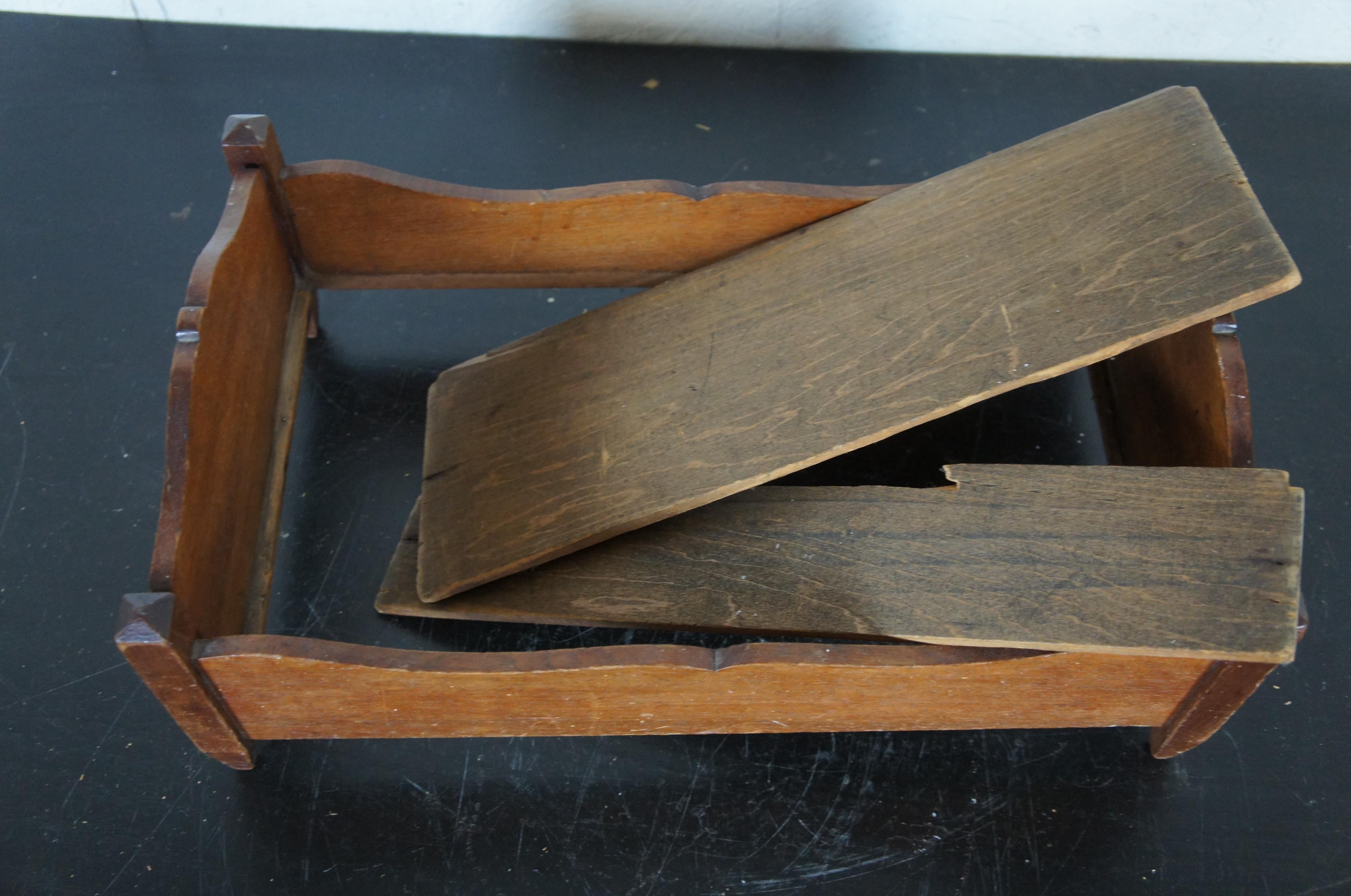 19th Century Antique Primitive Early American Miniature Salesman Sample Walnut Doll Bed
