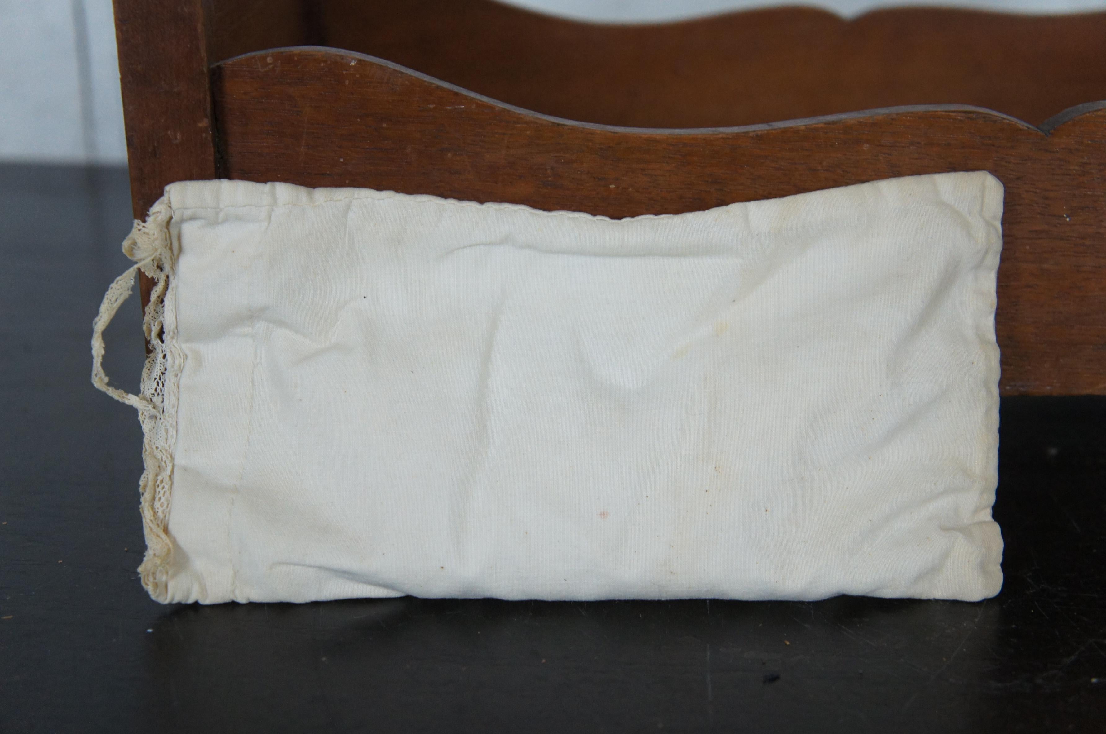 Antique Primitive Early American Miniature Salesman Sample Walnut Doll Bed 1