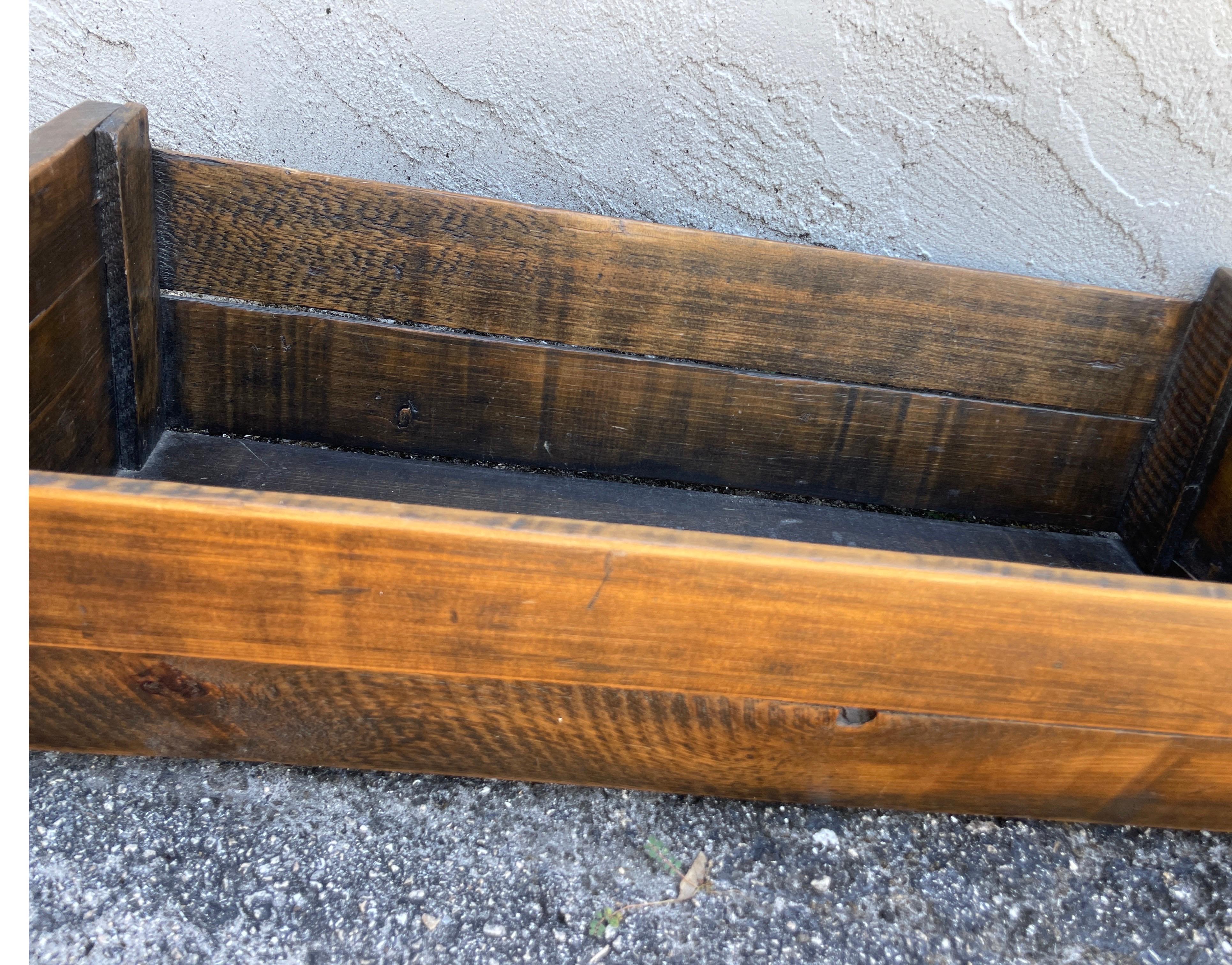 Antique Primitive French Wood Caja Abierta siglo XIX en venta