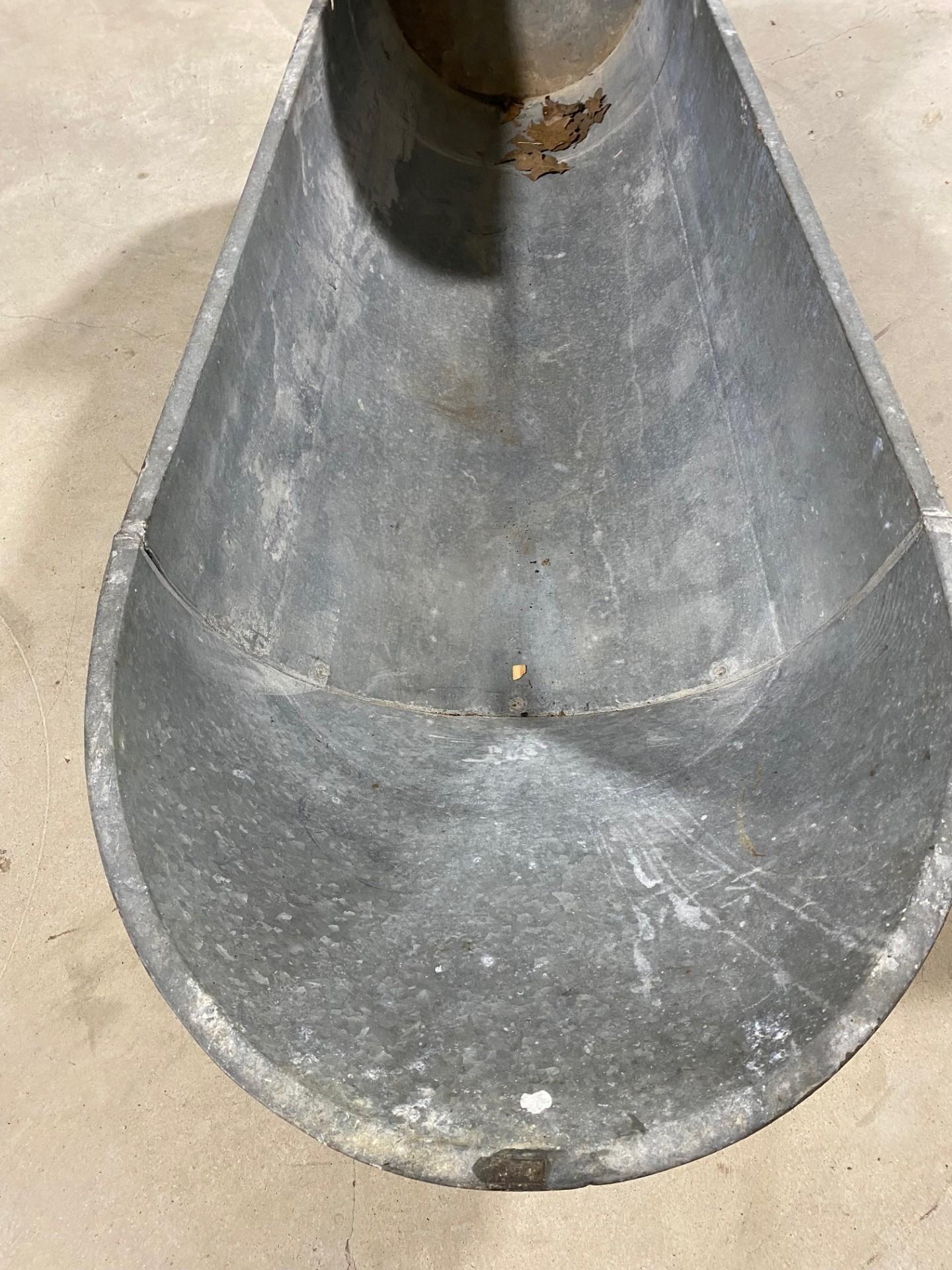 American Antique Primitive Galvanized Tin Metal Cowboy Bathtub For Sale