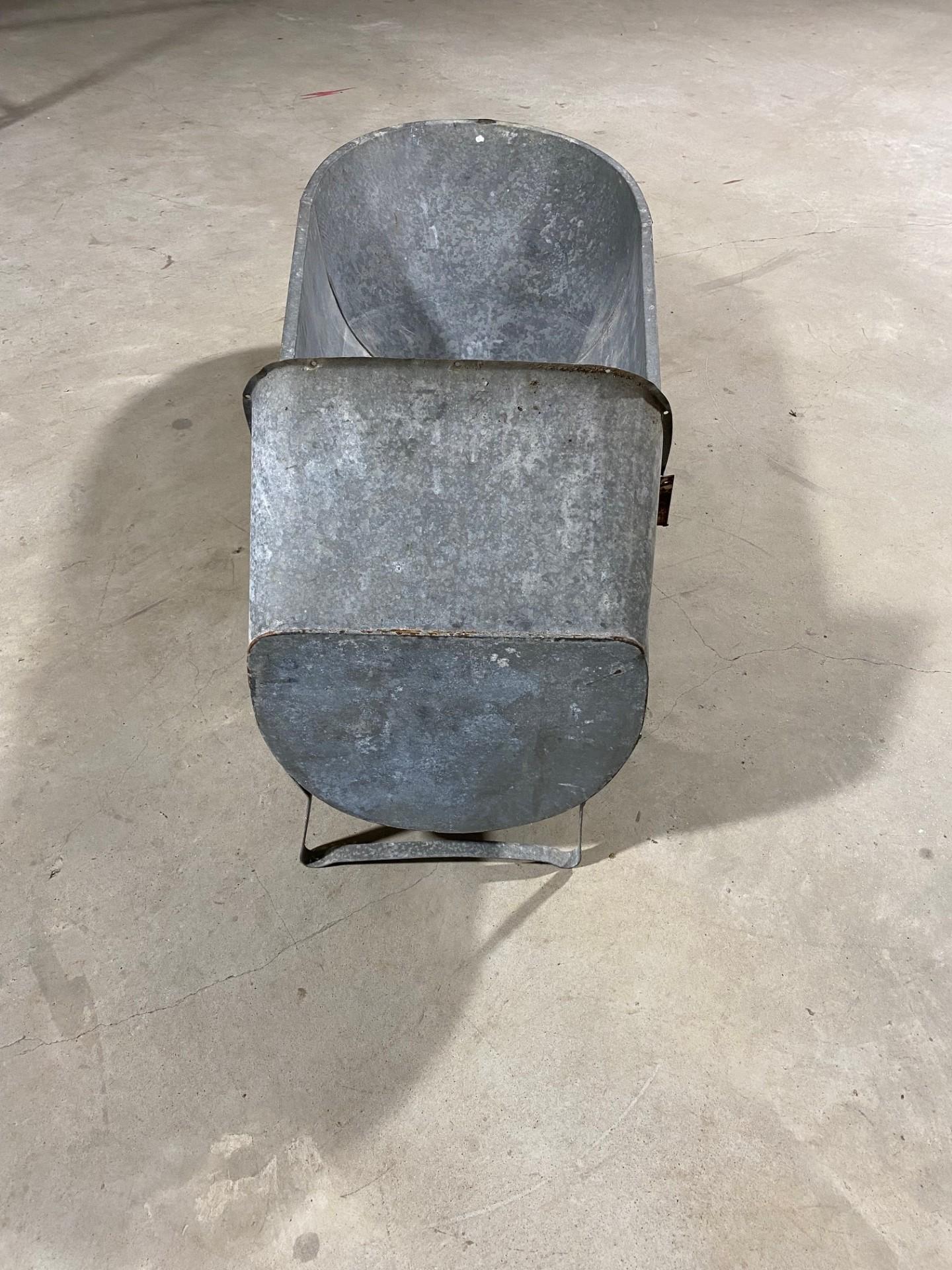 20th Century Antique Primitive Galvanized Tin Metal Cowboy Bathtub For Sale