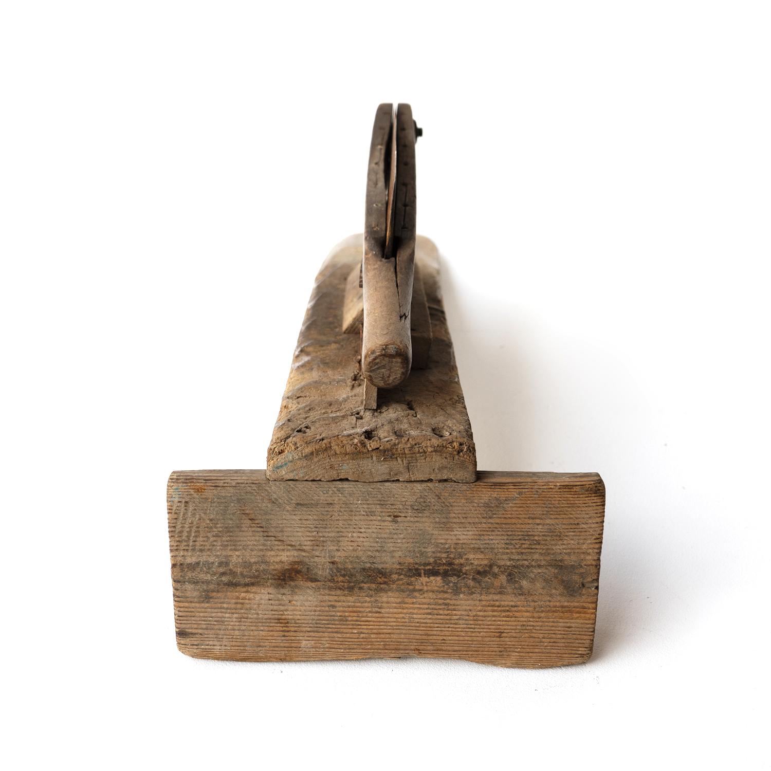 Steel Antique Primitive Japanese Straw Cutter, Sculptural Rustic Farm Equipment For Sale