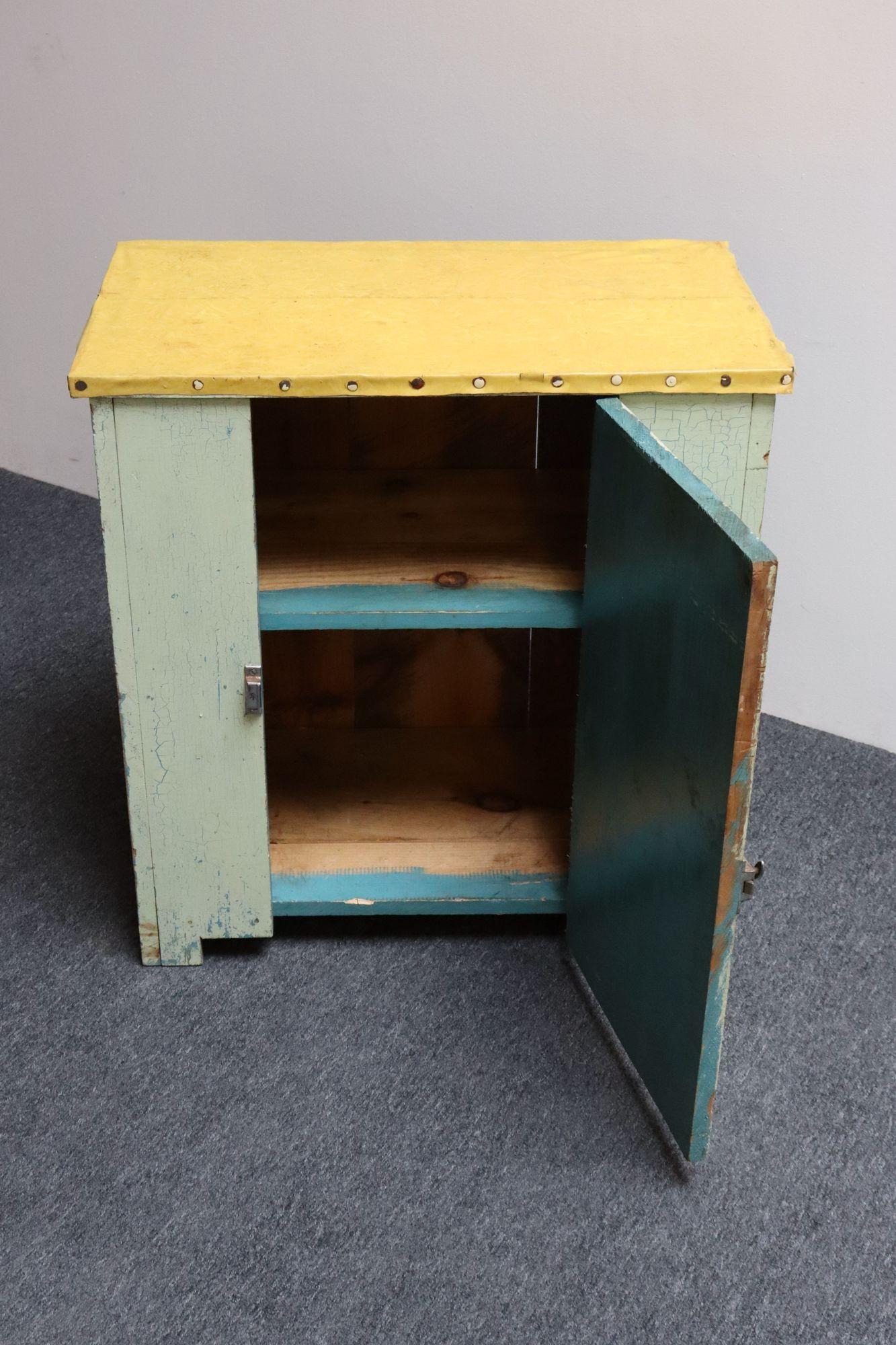 Antique Primitive Jelly Cupboard with Hinged Door and Interior Shelf For Sale 5