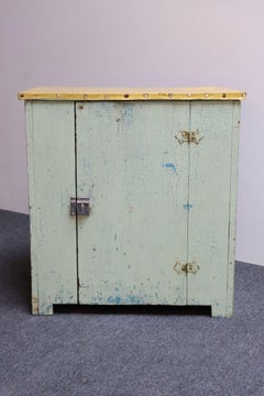 Antique Primitive Jelly Cupboard with Hinged Door and Interior Shelf