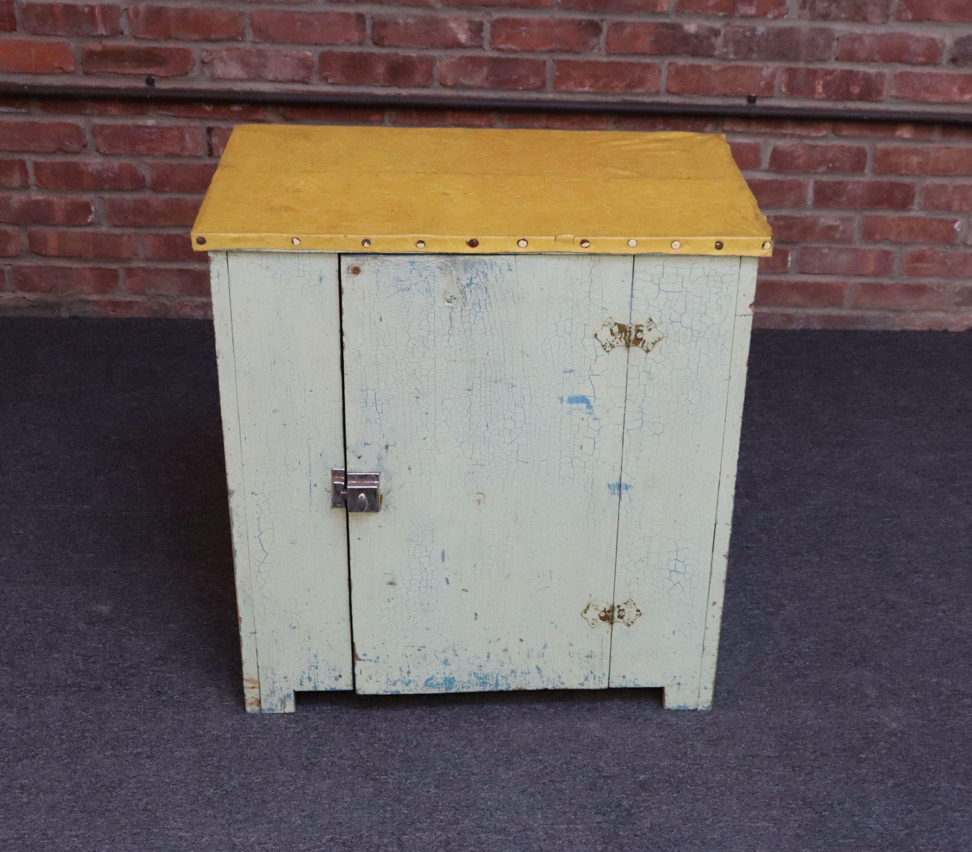 American Antique Primitive Jelly Cupboard with Hinged Door and Interior Shelf For Sale