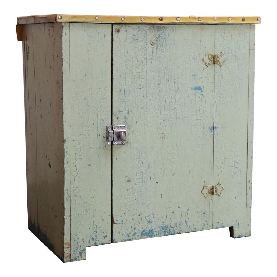 Antique Primitive Jelly Cupboard with Hinged Door and Interior Shelf For Sale
