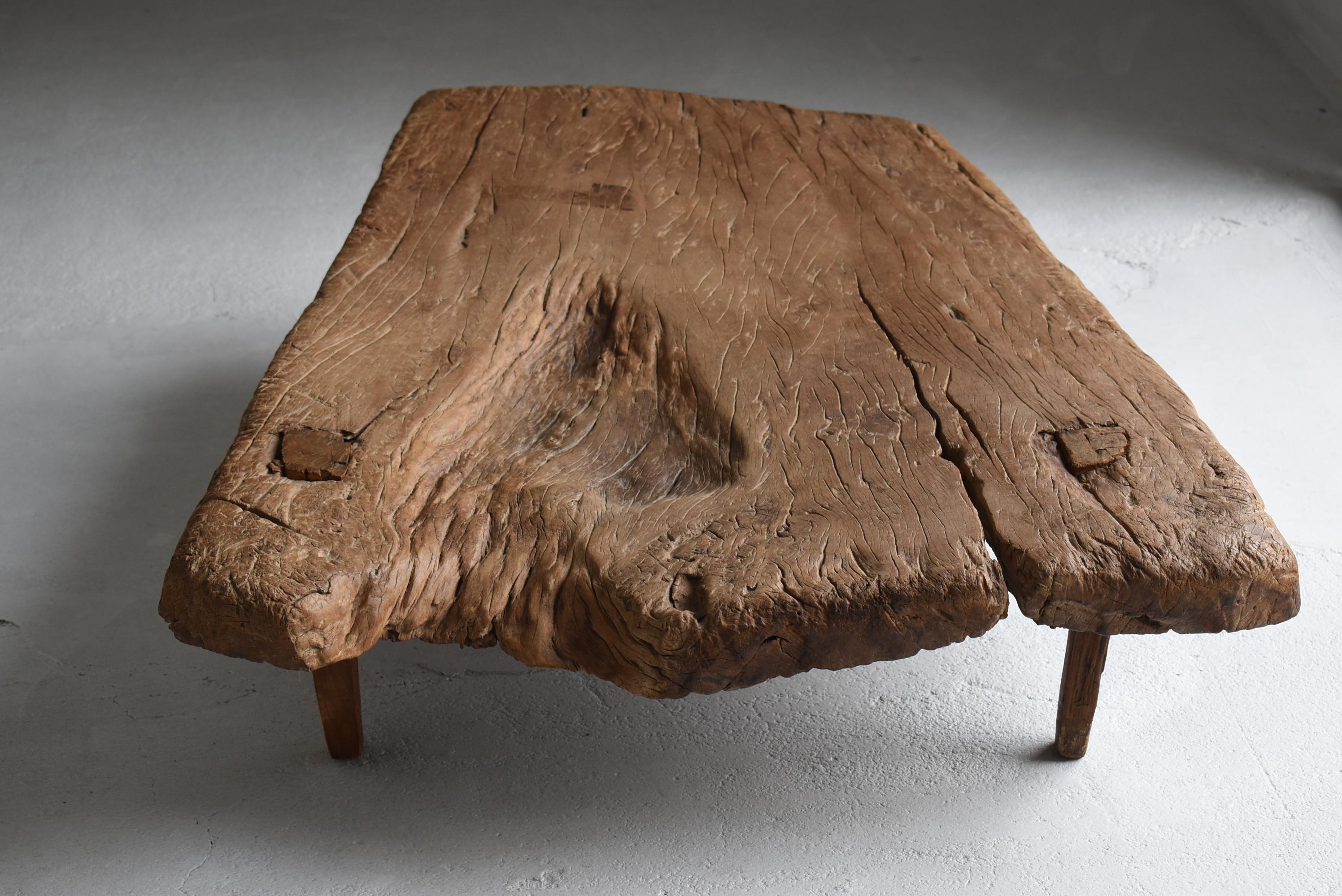 Antique Primitive Low Table or Bench Late 19th Century 7